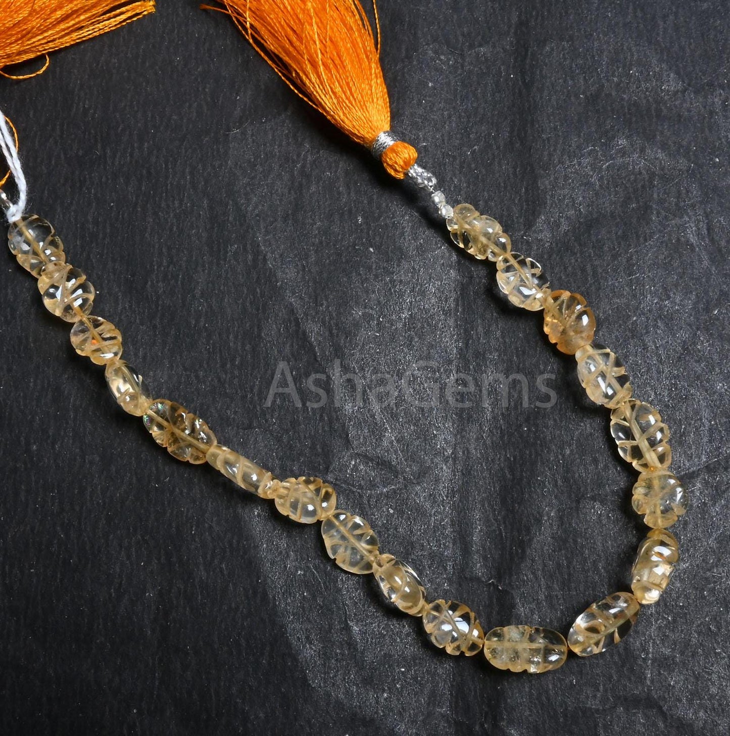 Beautiful Citrine Quartz Carved Oval Shape Gemstone Beads,7.5-12 mm Natural Yellow Citrine Carving fancy Oval T Drill Handmade Beads Jewelry