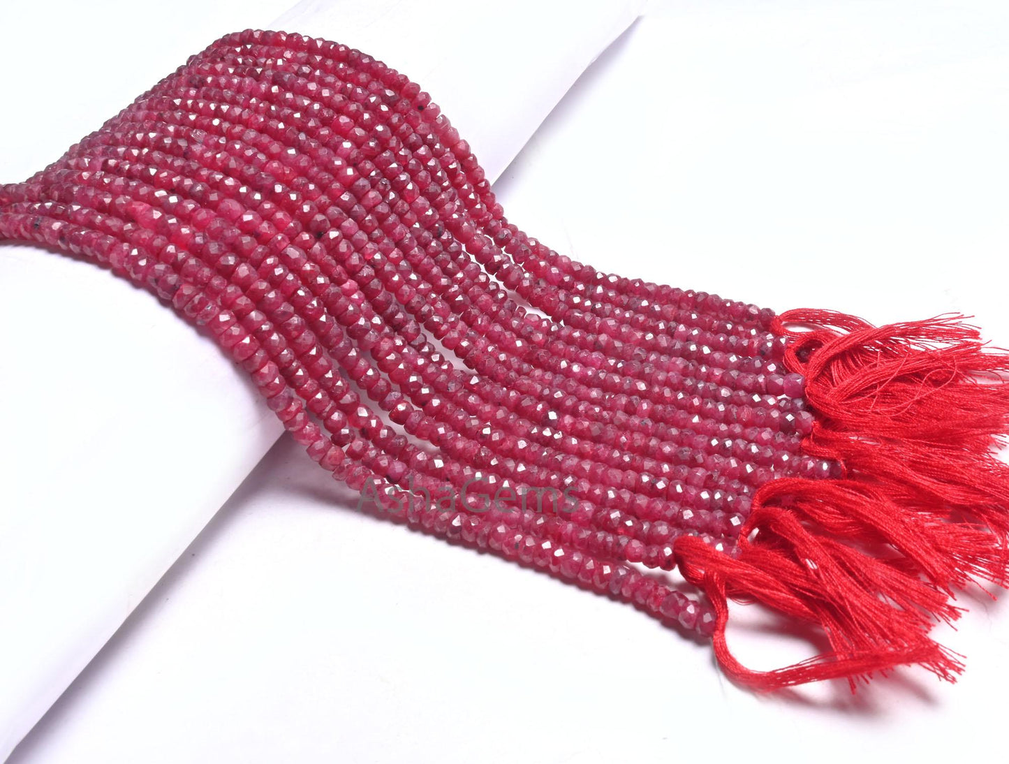Beautiful Red Ruby Faceted Indian Cut Beads, Fine Ruby Corundum Faceted rondelle Shape Gemstone Ruby Handmade Beads Necklace making Jewelry
