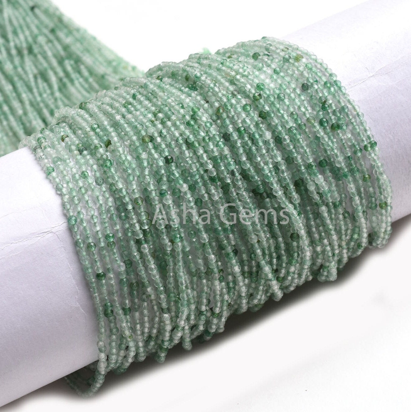 Beautiful AAA Green Strawberry Quartz Micro Cut Faceted Beads 2 mm Natural Strawberry Machine Cut Rondelle Gemstone Beads Jewelry Craft SALE