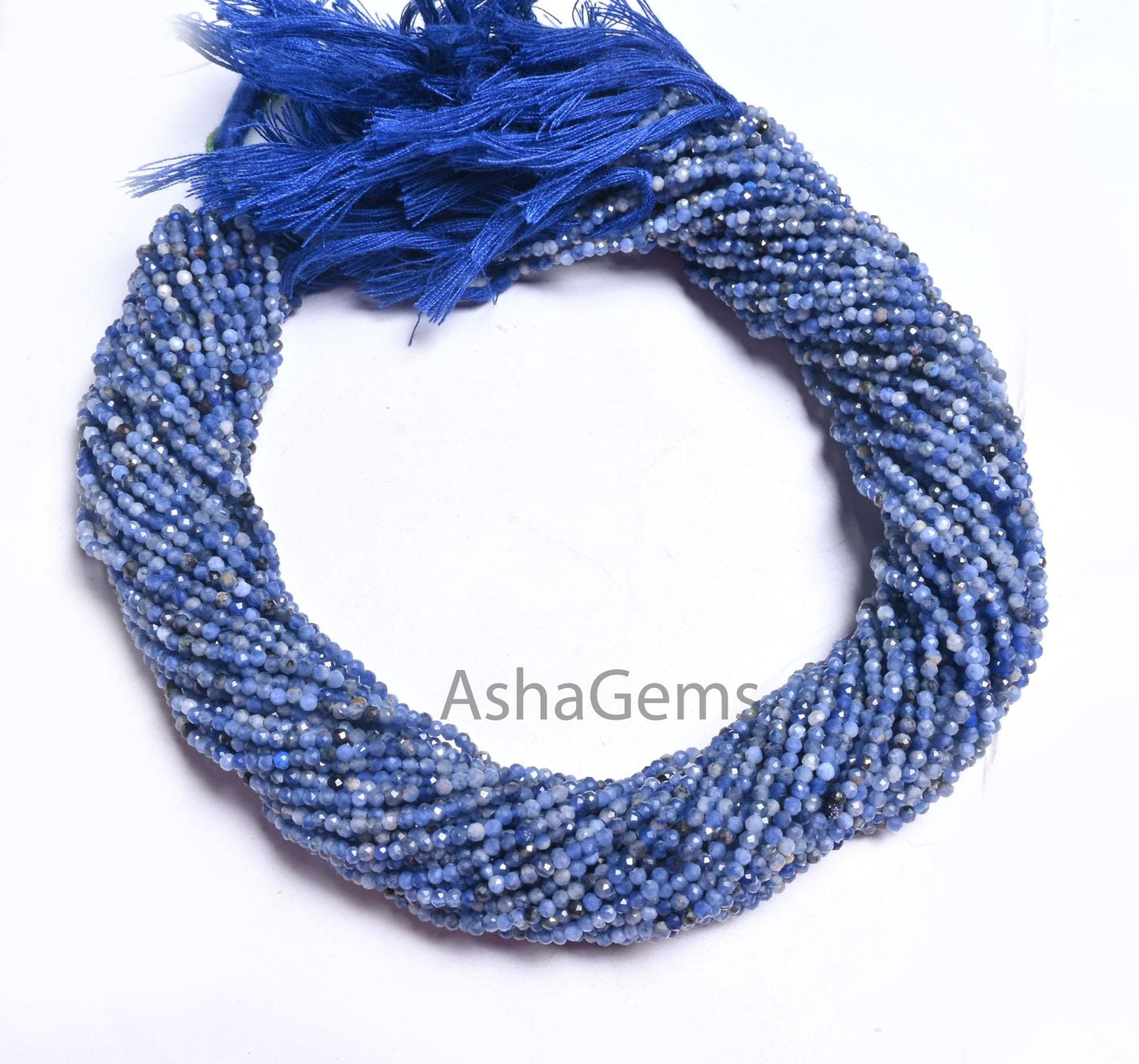 2 mm Fine Blue Sodalite Micro Cut Faceted Rondelle Shape Beads, Natural Sodalite Machine Cut Gemstone Tiny Sodalite Beads Jewelry Craft SALE