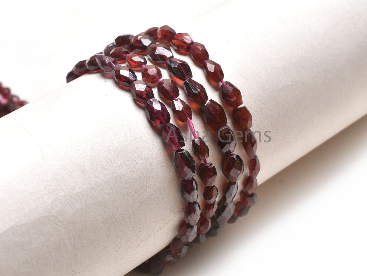 14 Inch Strand Natural Garnet Faceted Hand Cut Oval Shape Beads, Fine Garnet Indian Cut Oval Briolette Gemstone Beads, Garnet Beads Jewelry