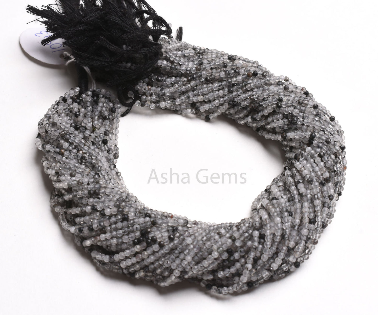 2.5 mm Natural Black Rutile Faceted Micro Cut Gemstone Beads.12.5" Strand Black Rutile Rondelle Machin Cut Beads, Black Rutile Bead Jewelry