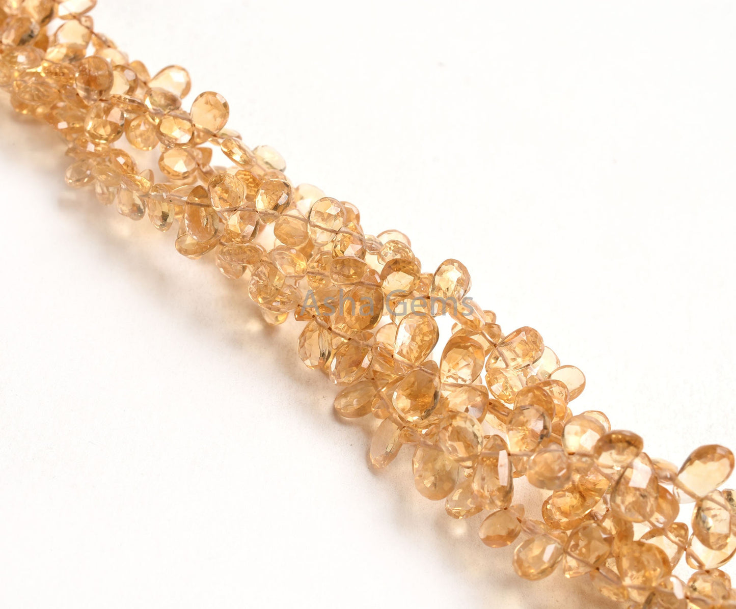 AAA Quality Citrine Quartz Faceted Pear Shape Beads,4-7mm Natural Yellow Citrine Tiny Teardrop Briolette Gemstone Beads,8" Citrine Bead SALE