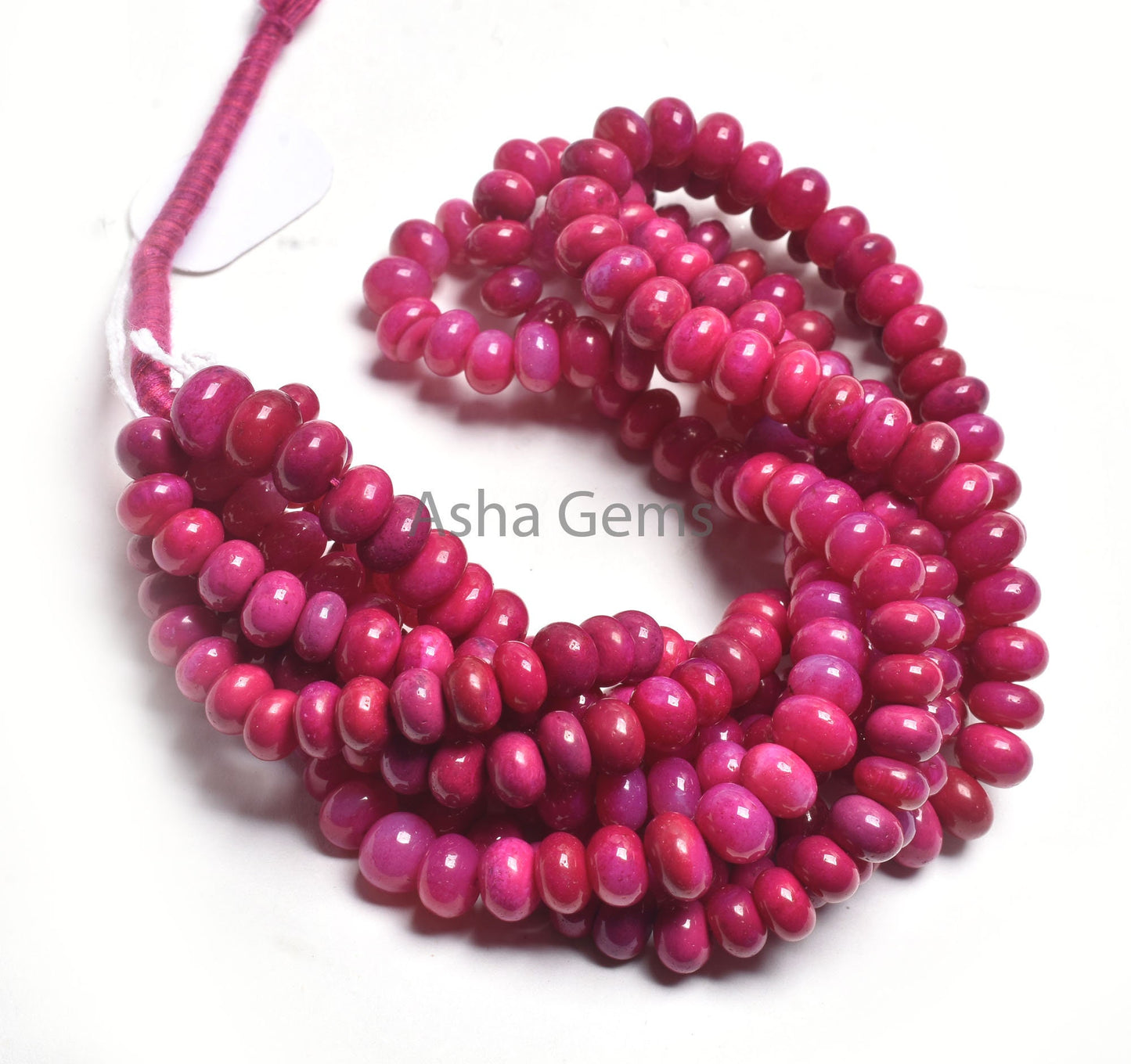 Amazing Magenta Pink Opal smooth Rondelle Gemstone Beads,16" Strand Opal Beads, AAA Dark Pink Opal Plain Handmade Bead Jewelry Making Crafts