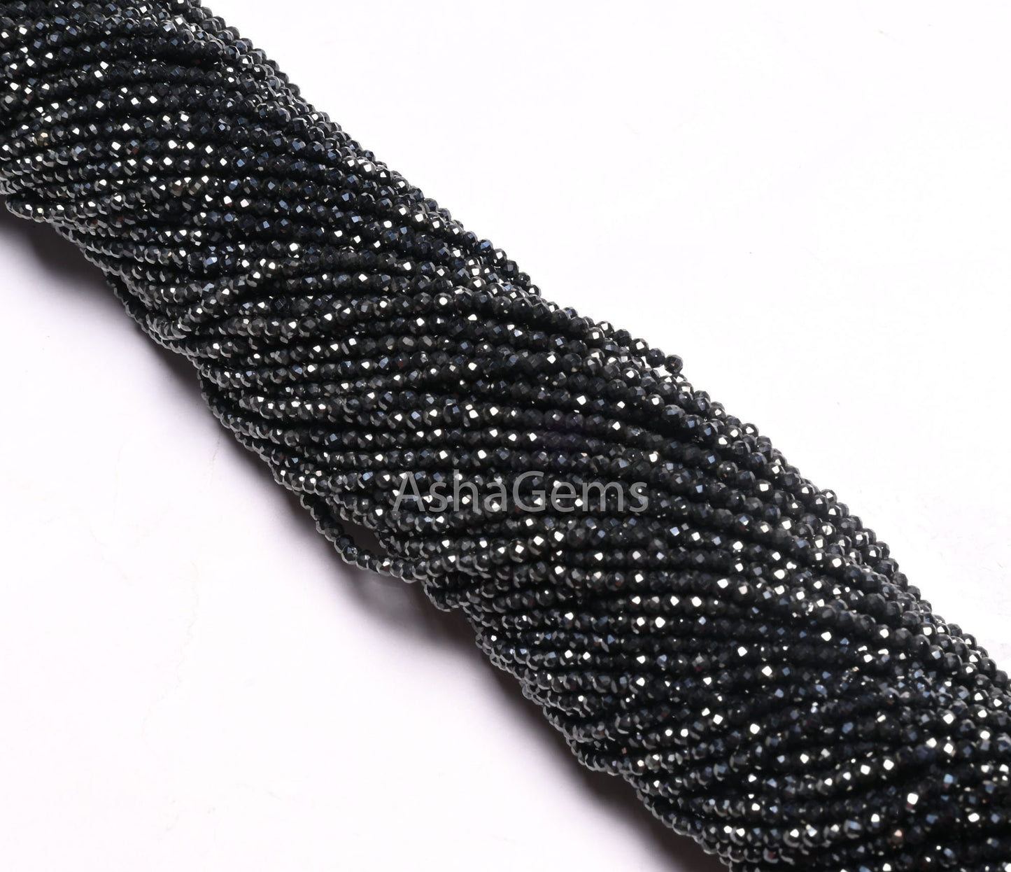 AAA Spinel Grey Coated Faceted Micro Cut Rondelle Gemstone Loose Beads,2.2 mm Black Spinel Diamond Coated Machine Cut Spinal Beads Jewelry
