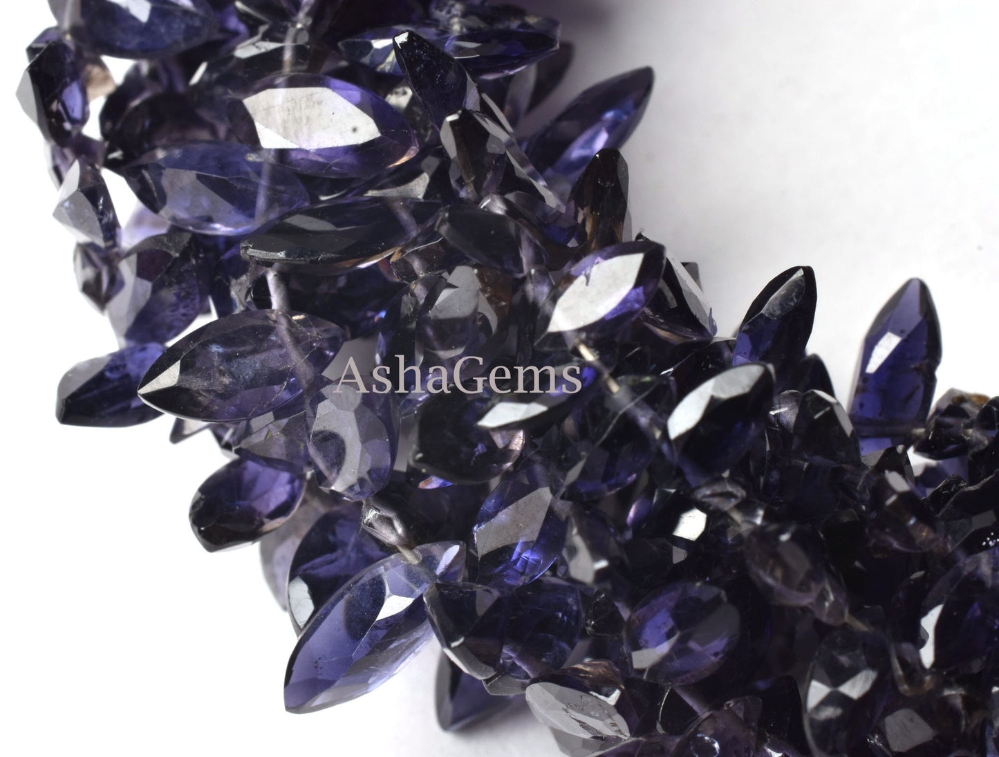 Beautiful Iolite Faceted Marquise Shape Beads,8" Natural Blue Iolite Cut Stone Marquise Bead Iolite marquise Faceted Cabochon Gemstone Beads