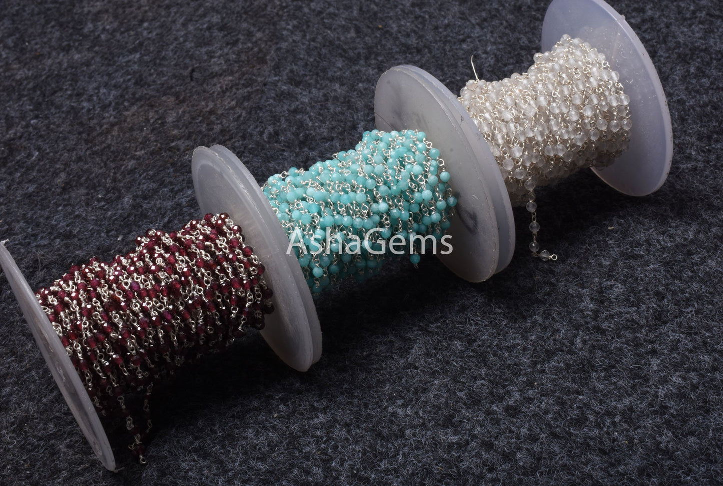 92.5 Silver Rosary chain Wire Wrapped Natural garnet Crystal Amazonite Faceted Beads Chain Real Silver gemstone Beaded rosary chains Jewelry