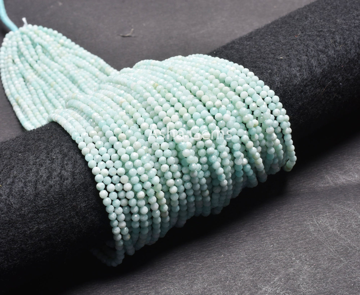 3.6 mm Natural Amazonite Micro Cut Round Gemstone Beads, Fine Blue Amazonite Machine Cut Round Ball Bead, Amazonite Bead Jewelry Crafts SALE