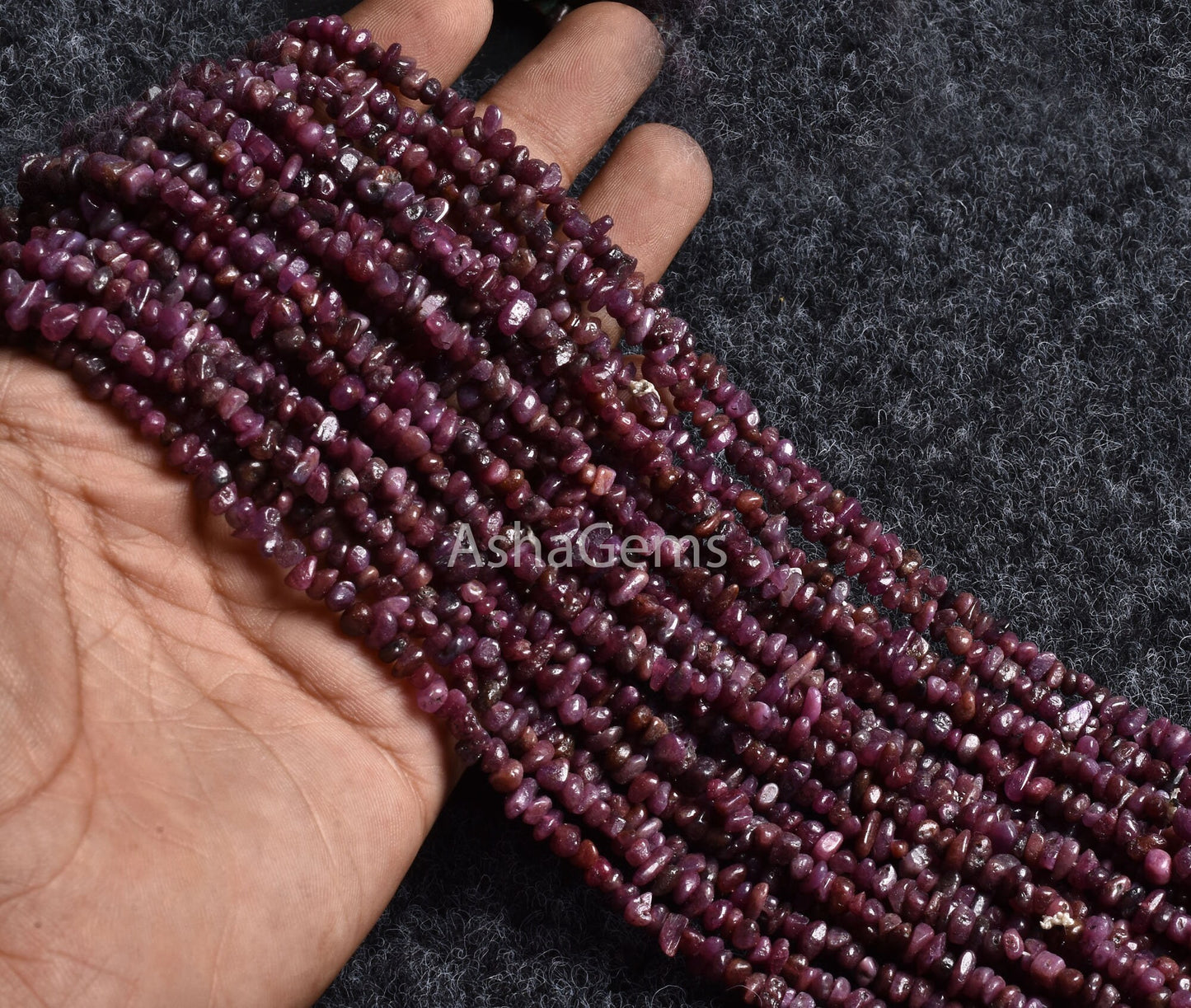 34" Strand Natural Ruby Uncut Chips Smooth Beads Gemstone, Natural Ruby Beads, AAA Quality Red Ruby Chip Tiny Nugget, Genuine Ruby Raw Beads