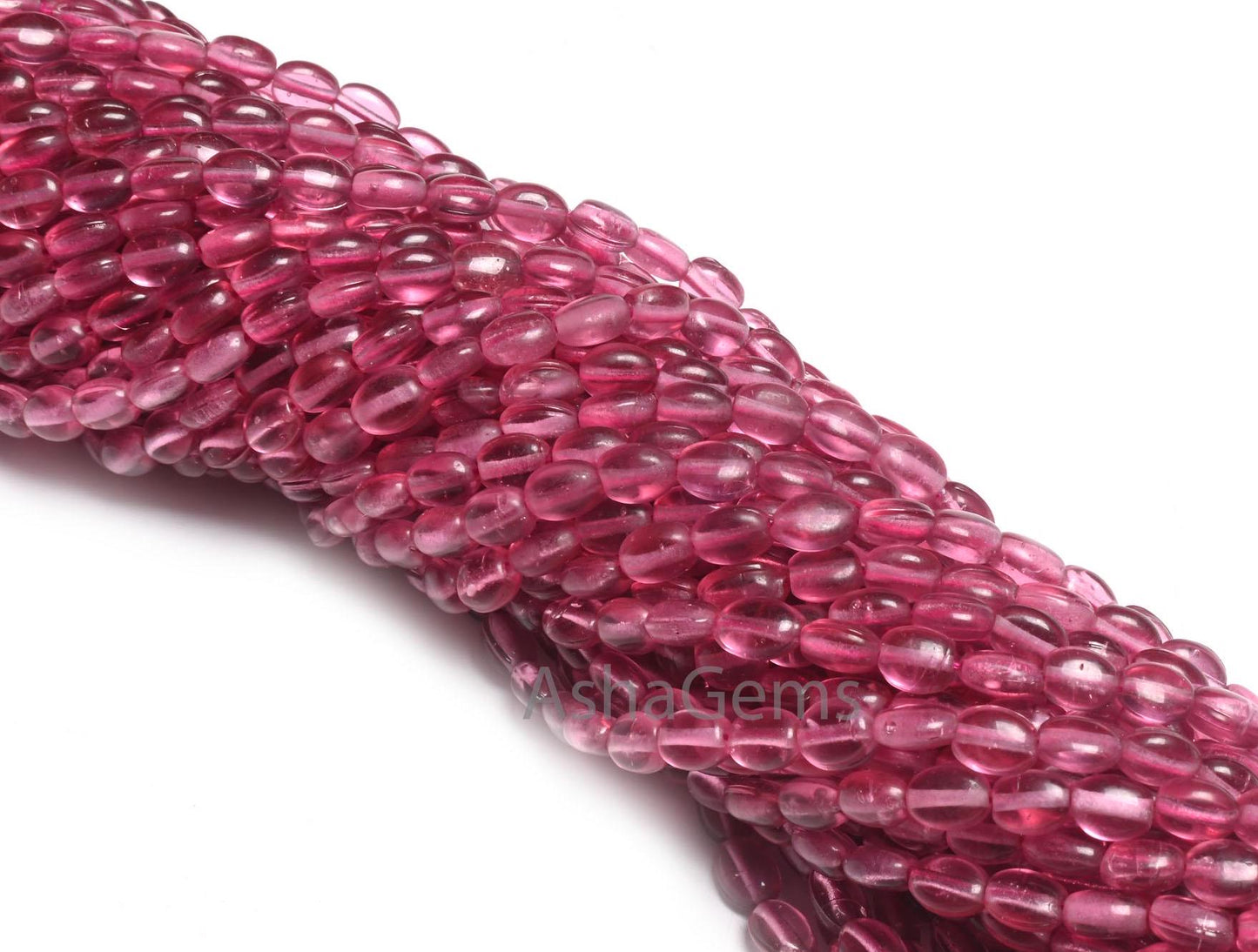 5.5-7.5mm Beautiful Pink Hydro Smooth Oval Shape Handmade Beads,13" AAA Pink Rubellite Color Hydro Plain Oval Bead Jewelry making Craft SALE