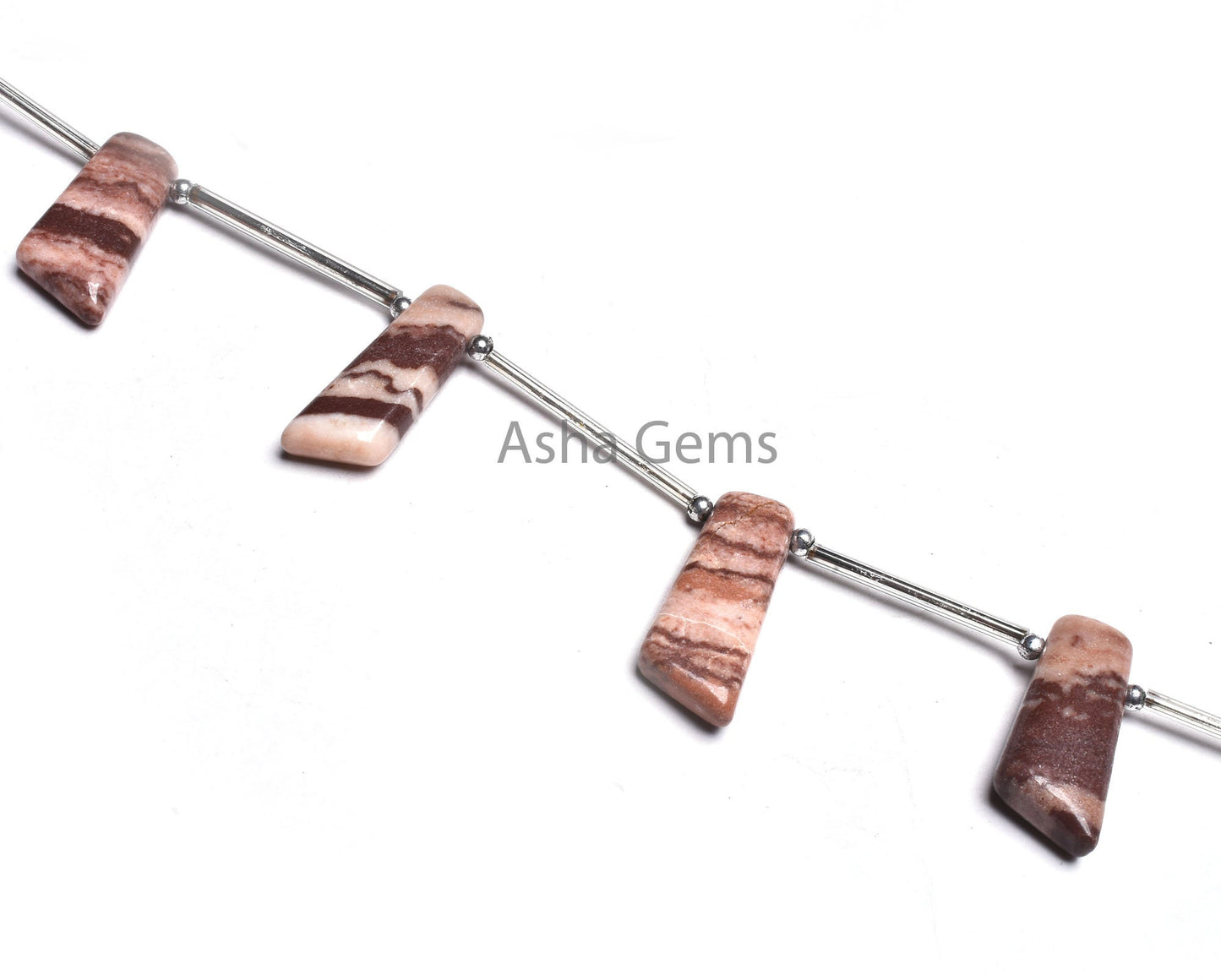 Natural Jasper Smooth Fancy Long Slice Gemstone Side Drill Beads, Picture Jasper Handmade Uneven 7 Shape Side Drill Bead Jewelry Making SALE