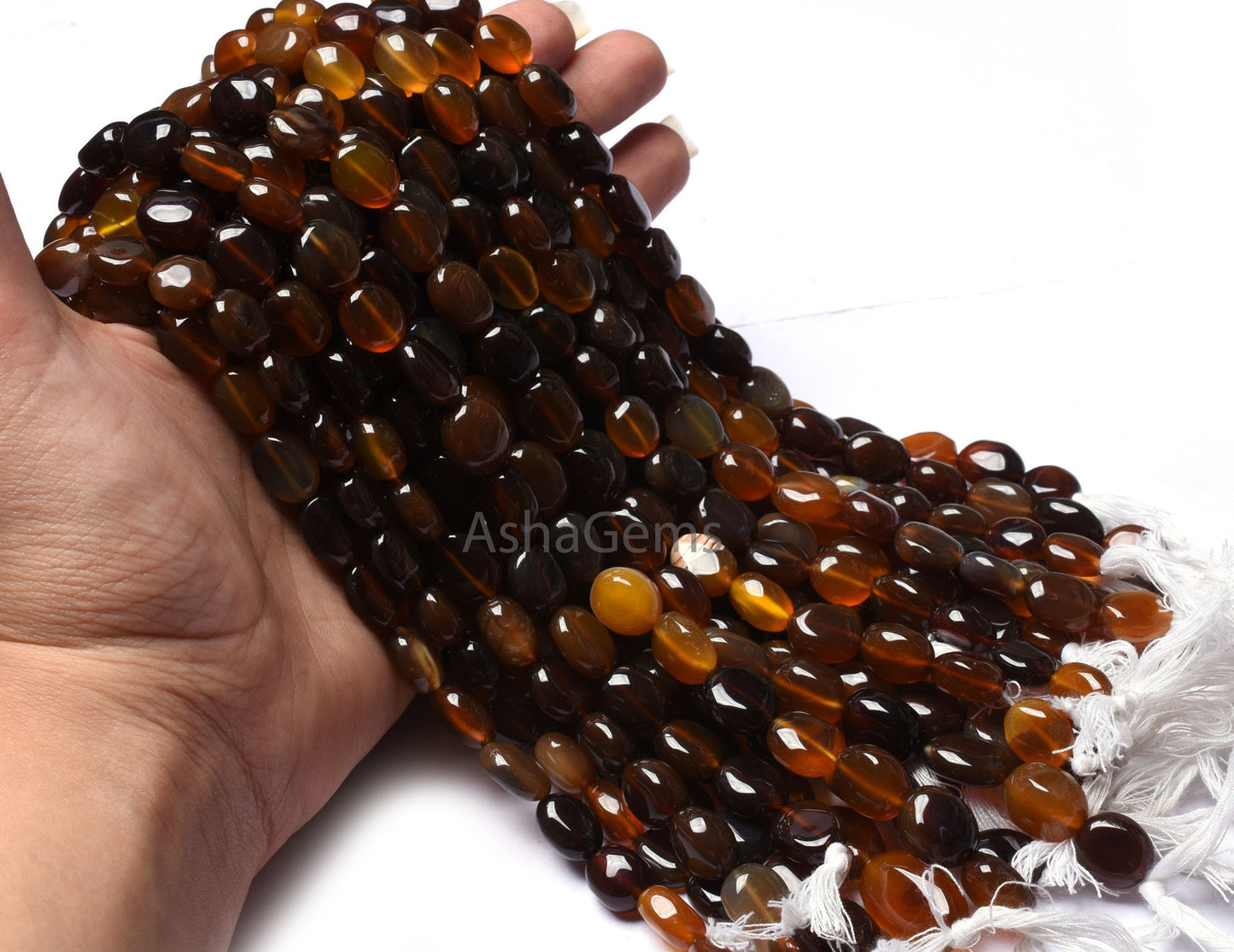 Multi Brown Shaded Chalcedony Smooth Oval Gemstone Beads,13" Strand Chalcedony Plain Oval Handmade Beads Chalcedony Beads Jewelry Craft SALE