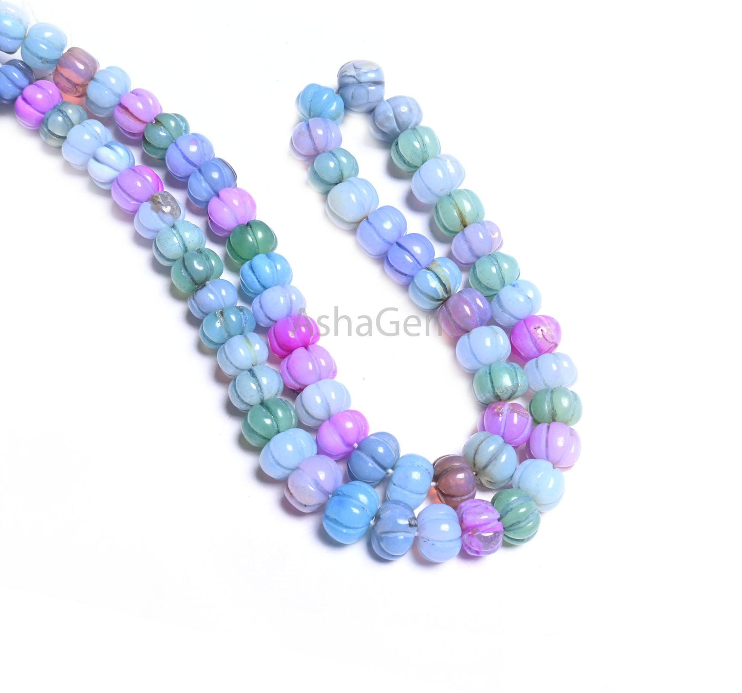 Beautiful Multi Blue Pink Opal Carved watermelon Gemstone Beads, Mix Color Disco Opal carving Pumpkin Handmade Shaded Opal Bead Jewelry SALE
