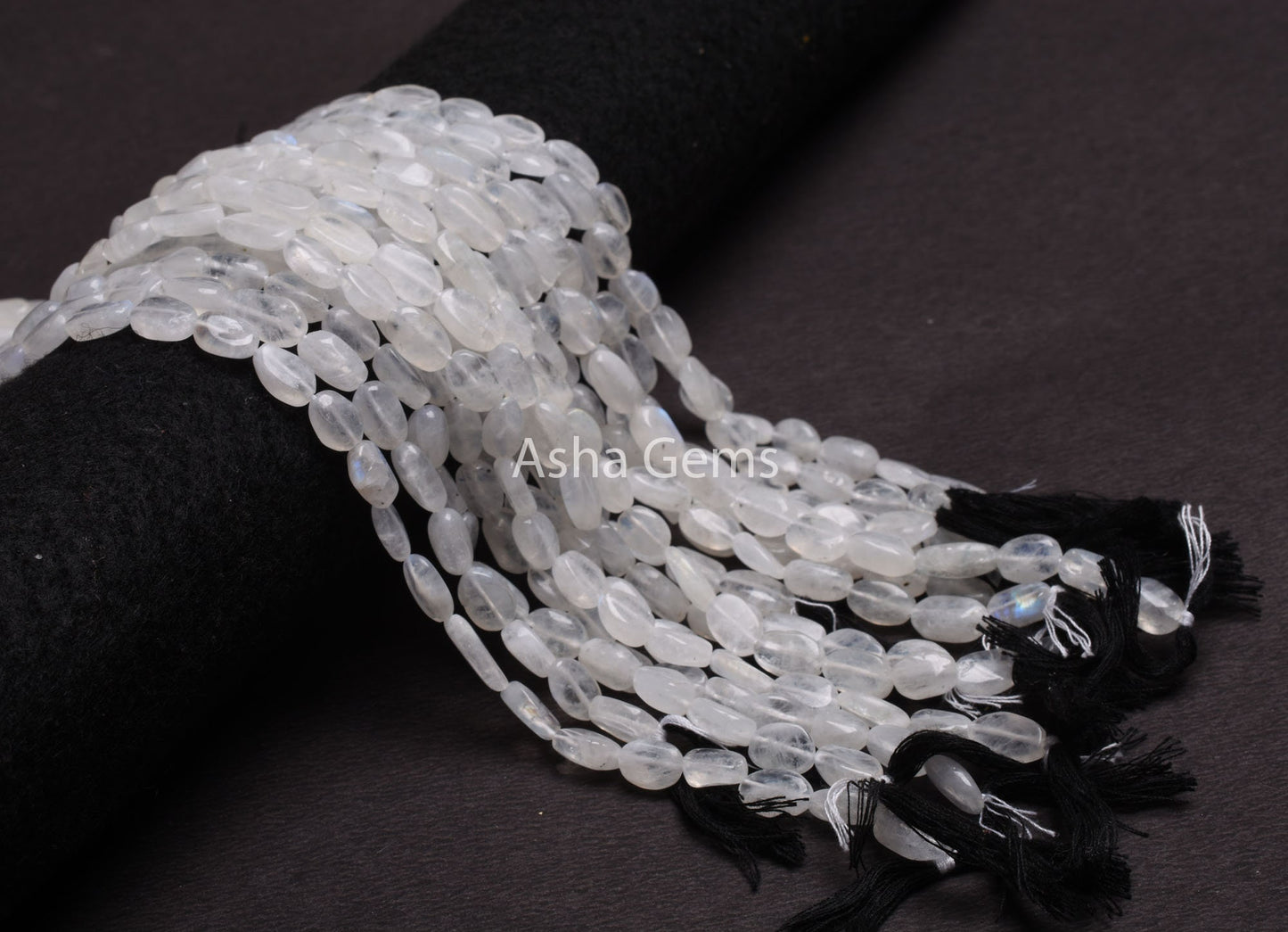 13"Strand Rainbow Moonstone Smooth Oval Shape Gemstone Loose Beads, White Rainbow uneven Oval handmade Bead Blue Fire Rainbow Moonstone bead