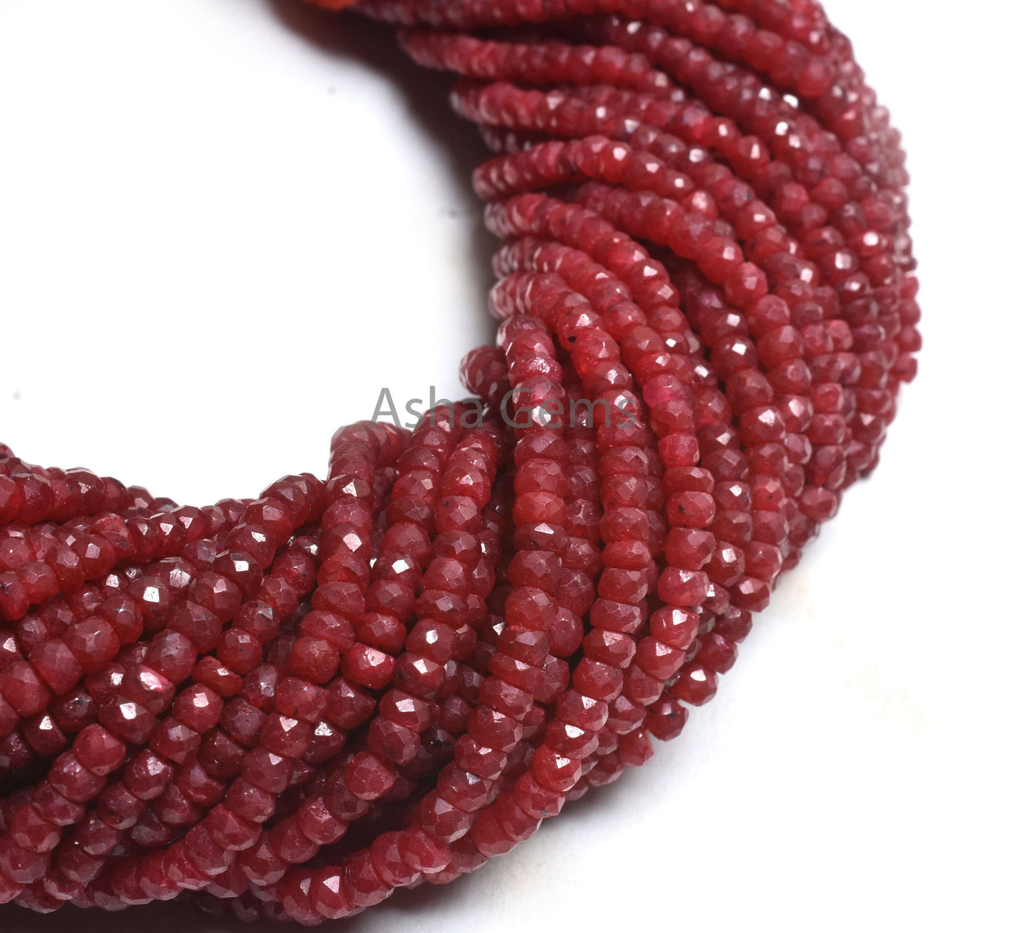 Beautiful Red Ruby Faceted Rondelle Shape Beads, Ruby Corundum Beads,3,3.5mm Ruby faceted Indian Cut Gemstone bead For Necklace Jewelry SALE