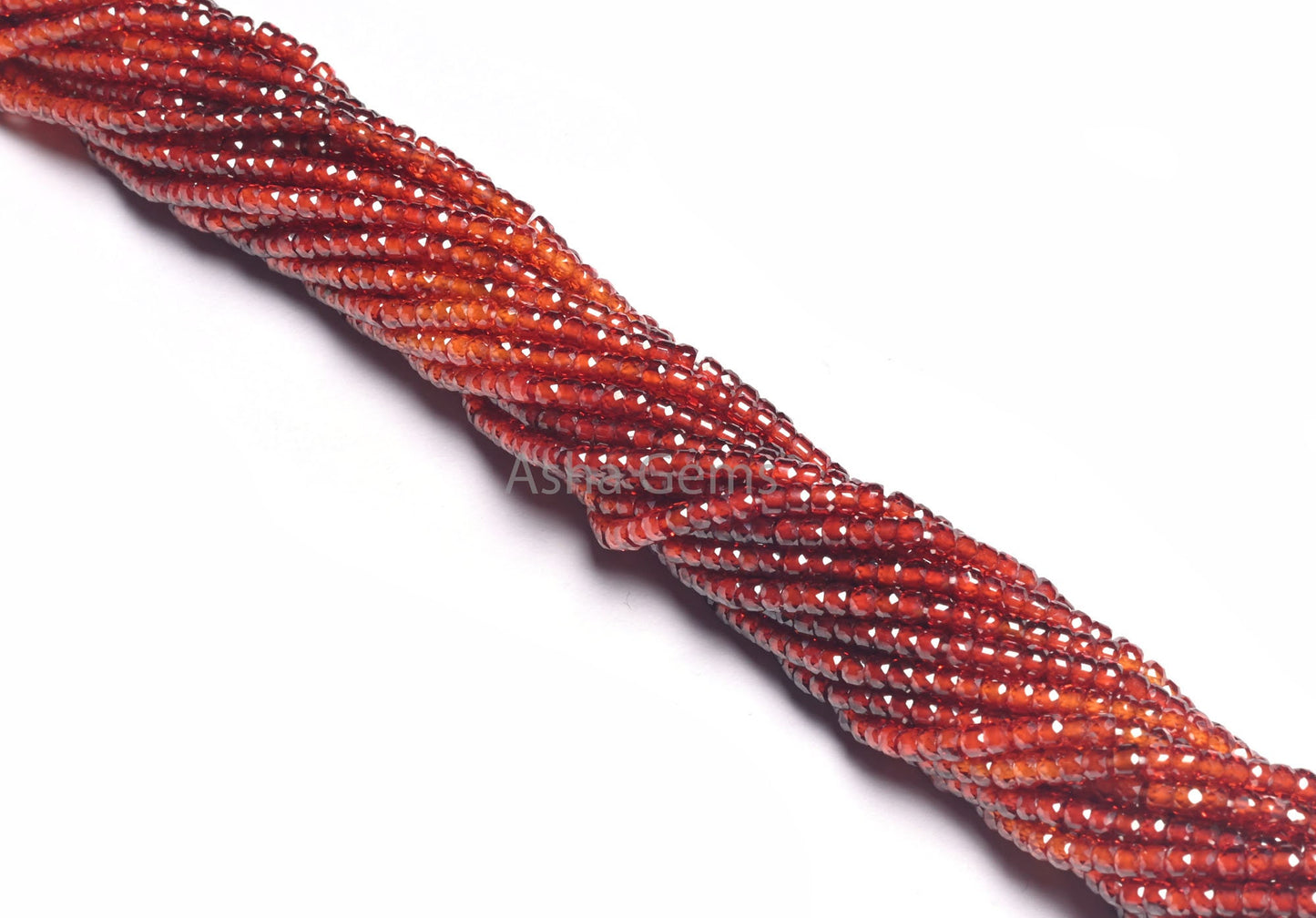 AAA Red Orange Shaded Zircon Micro Faceted Rondelle Gemstone Bead, 13" Strand Red Orange Wine Shaded Machine Cut Bead For Jewelry Craft SALE