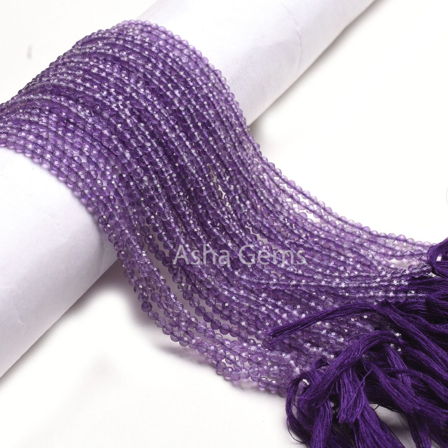 3.2 mm Purple Amethyst Micro Cut Gemstone Beads, AAA Amethyst beads, Natural African Amethyst Machine Cut Rondelle Beads Jewelry Craft SALE