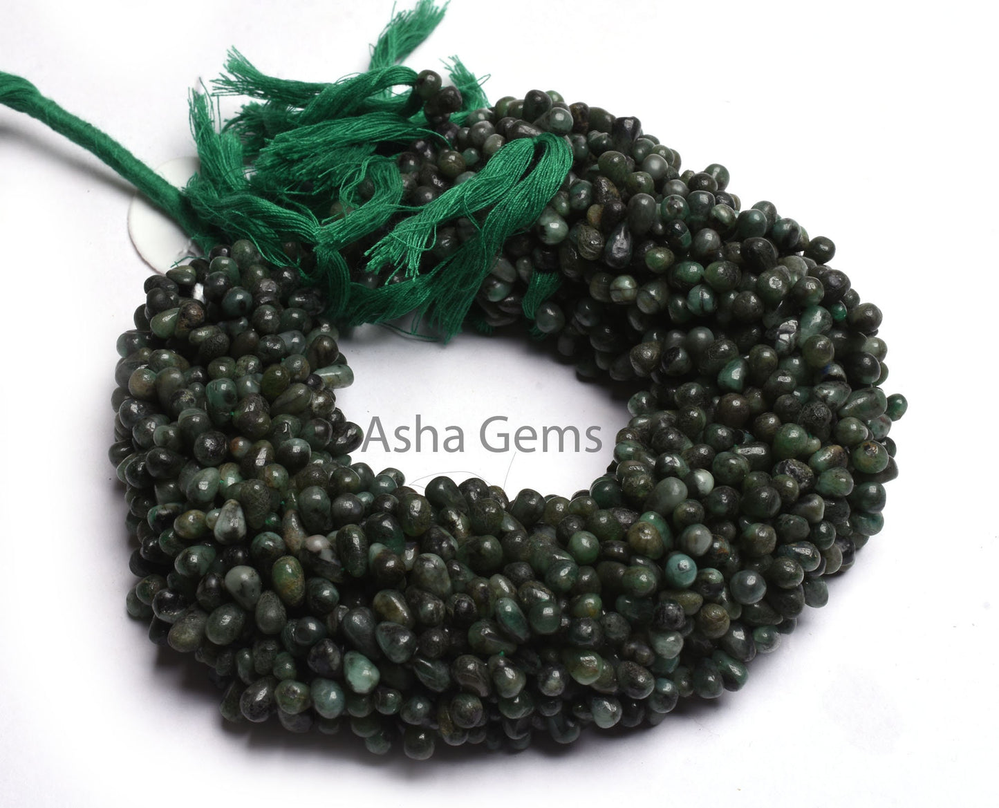 Emerald Smooth Drops Shape Gemstone Beads,13" Strand Natural Green Emerald Uneven Teardrop Handmade Beads, Side Drill Emerald Beads Jewelry