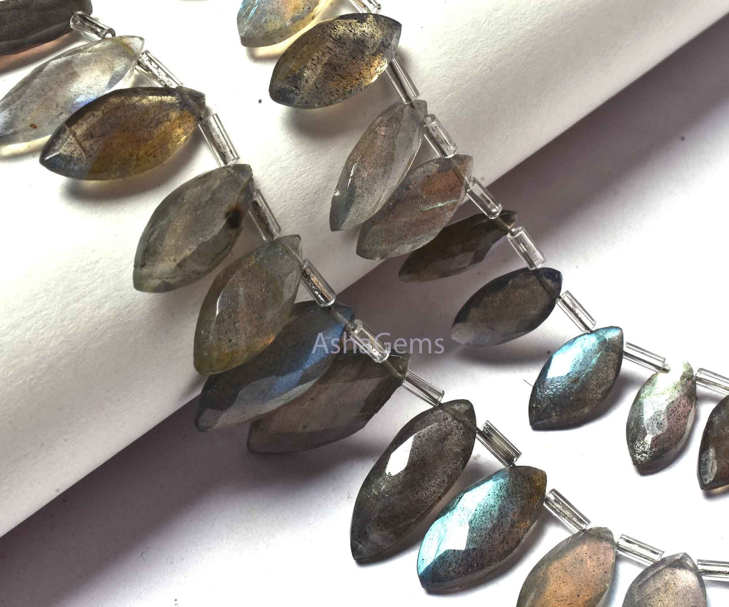 Beautiful Labradorite Marquise Shape Gemstone Beads, AAA Labradorite Faceted Marquise Beads Natural Black Rainbow Briolette For Jewelry SALE