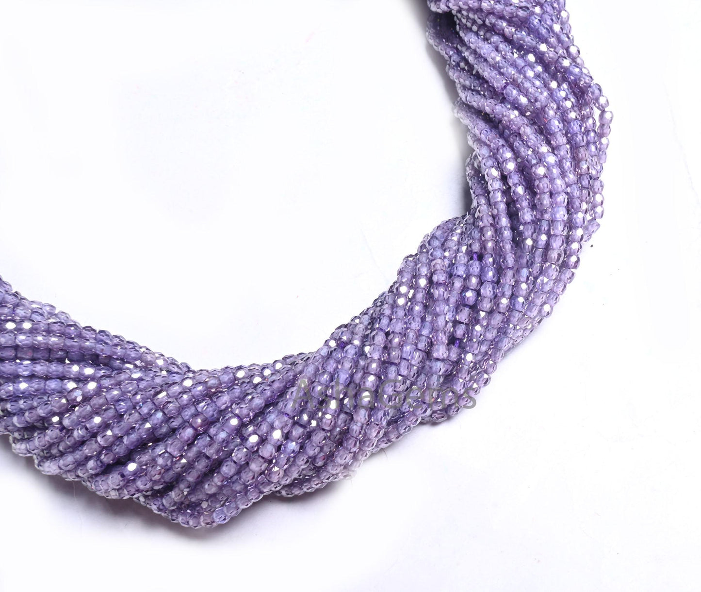 2.4 mm Beautiful Purple Blue Zircon Micro Cut Gemstone Beads, AAA Light Purple Cubic Zircon faceted Rondelle Beads Jewelry Making Craft SALE