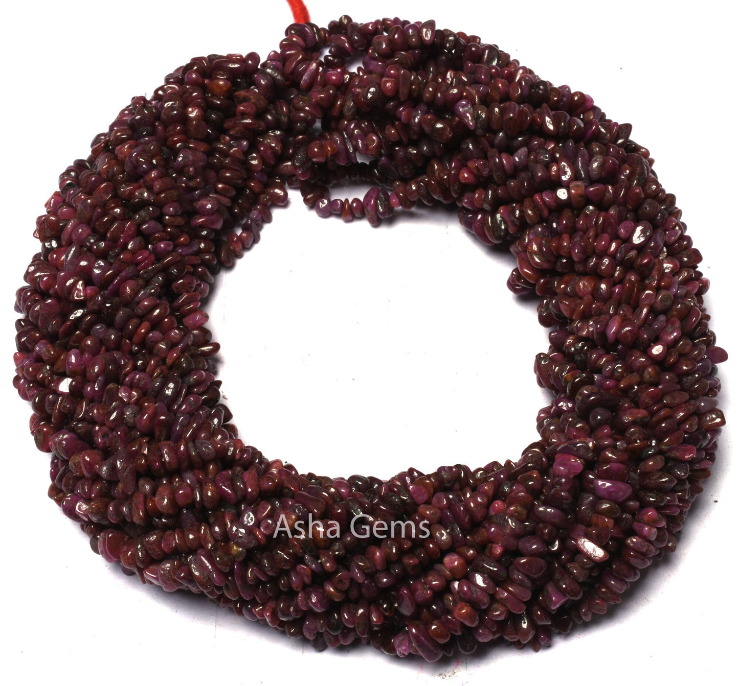 34" Strand Natural Ruby Uncut Chips Smooth Beads Gemstone, Natural Ruby Beads, AAA Quality Red Ruby Chip Tiny Nugget, Genuine Ruby Raw Beads