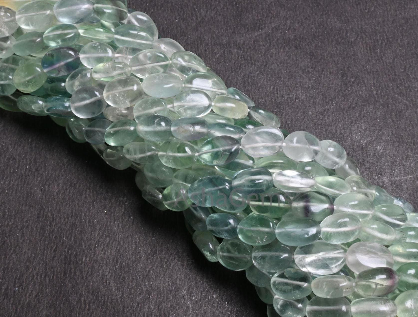 Beautiful Fluorite Smooth Oval Shape Gemstone Beads,8/16" Natural Shaded Green Fluorite Handmade Oval Plain Fluorite Bead Jewelry Craft SALE