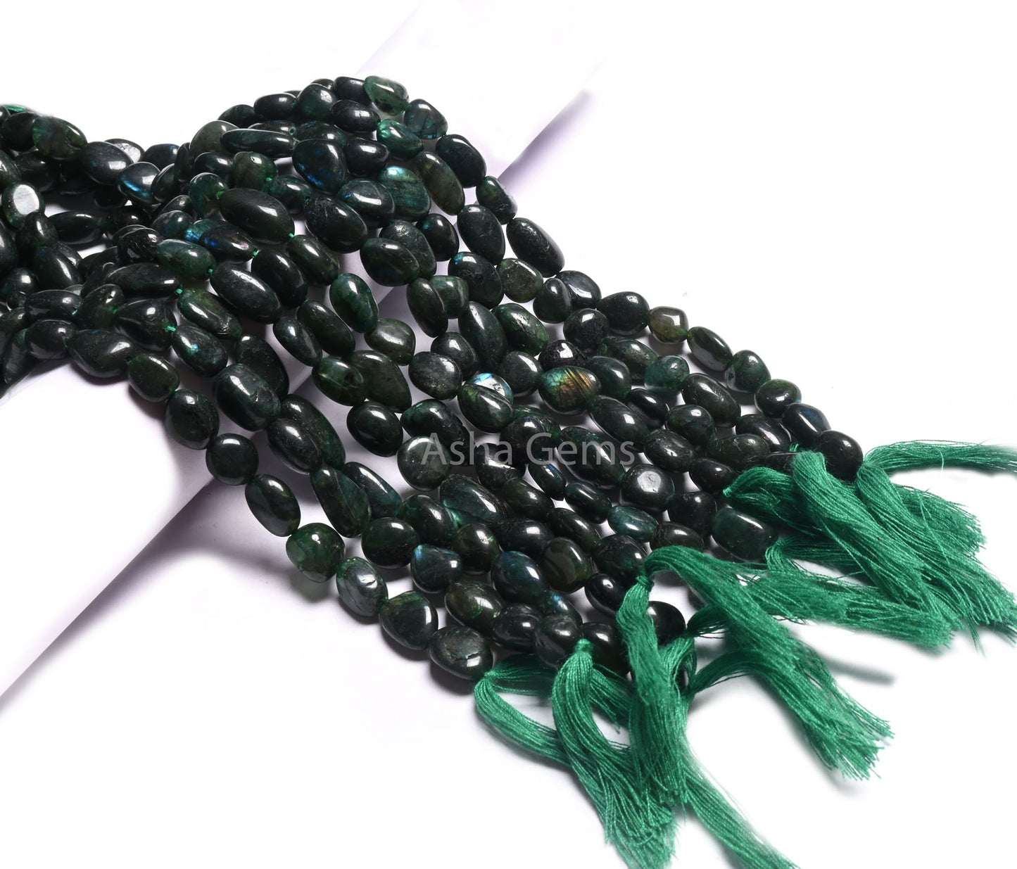Beautiful Green Coated Labradorite Smooth Nugget Beads, Fine Labradorite Plain Handmade Uneven Tumble Straight Drill Gemstone Beads Jewelry (AG 22288)