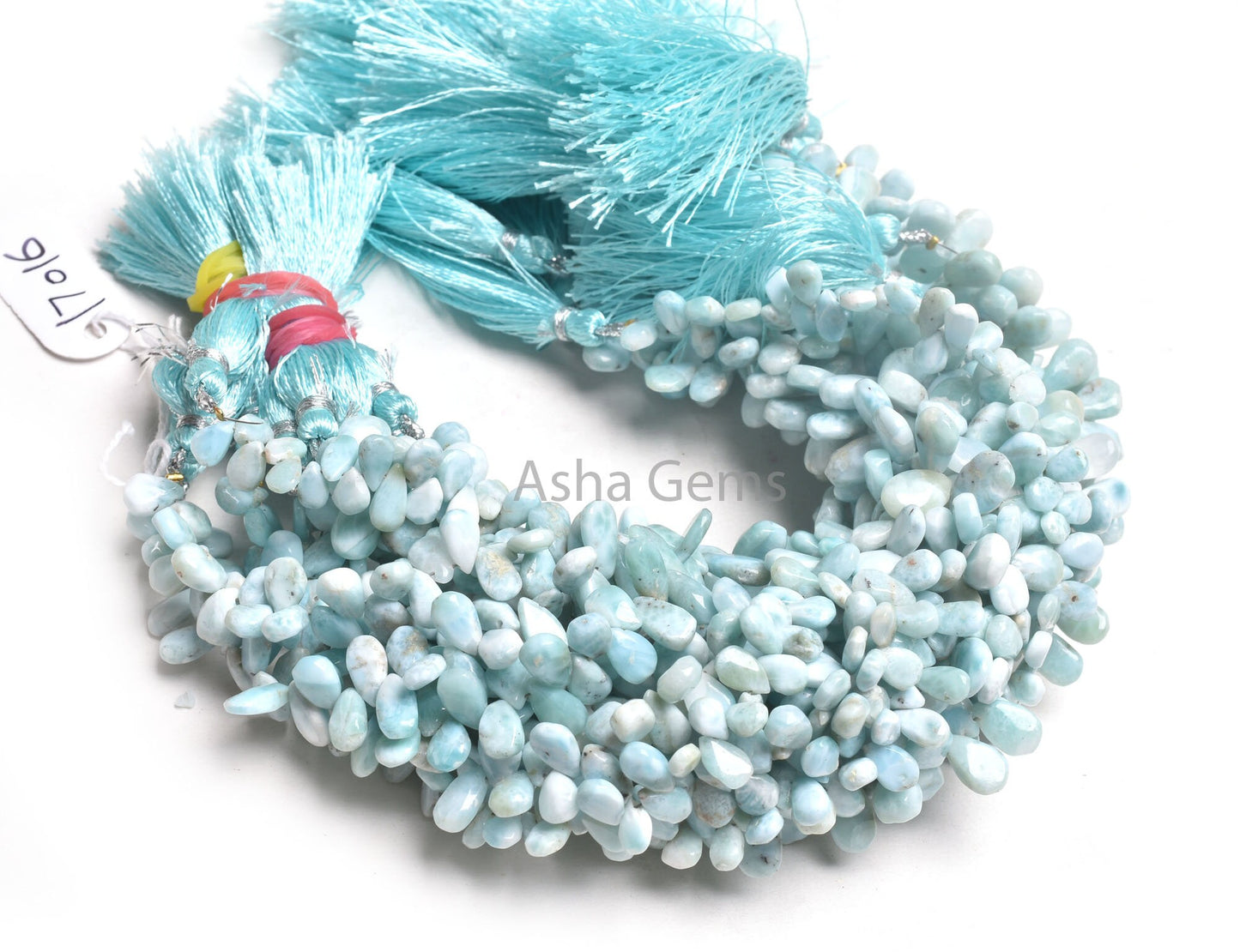 Natural Blue larimar Smooth Pears Shape Gemstone Beads,9"Strand larimar Plain Handmade Uneven Pear Beads, Larimar Teardrop Bead Jewelry SALE