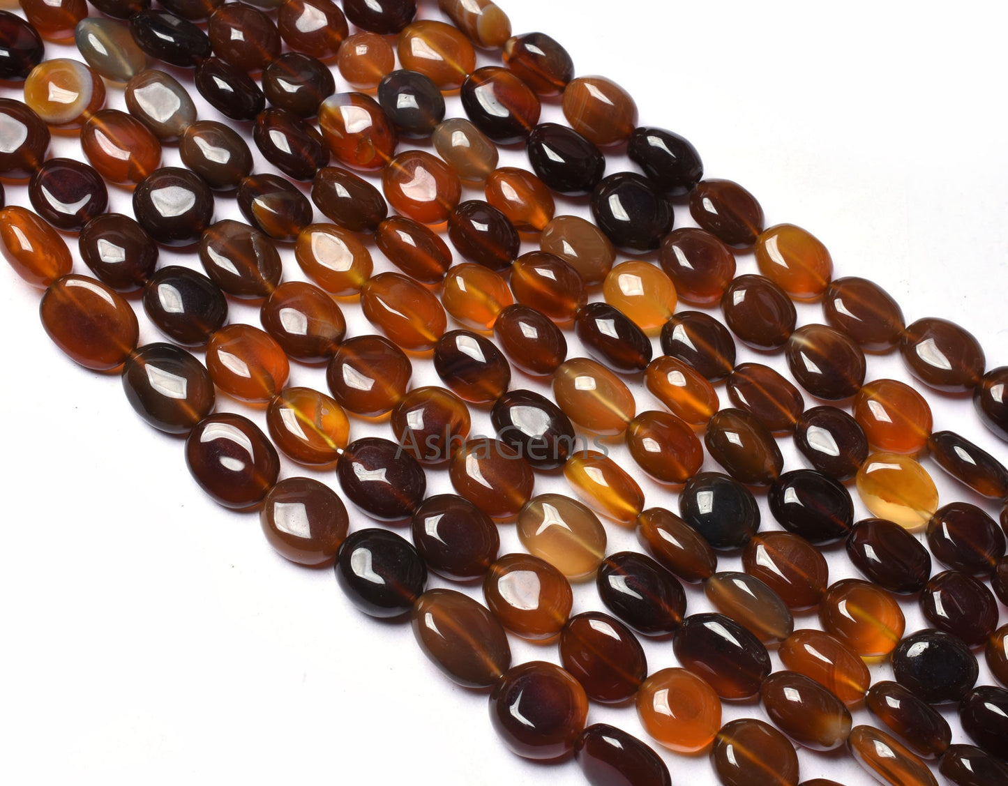 Multi Brown Shaded Chalcedony Smooth Oval Gemstone Beads,13" Strand Chalcedony Plain Oval Handmade Beads Chalcedony Beads Jewelry Craft SALE
