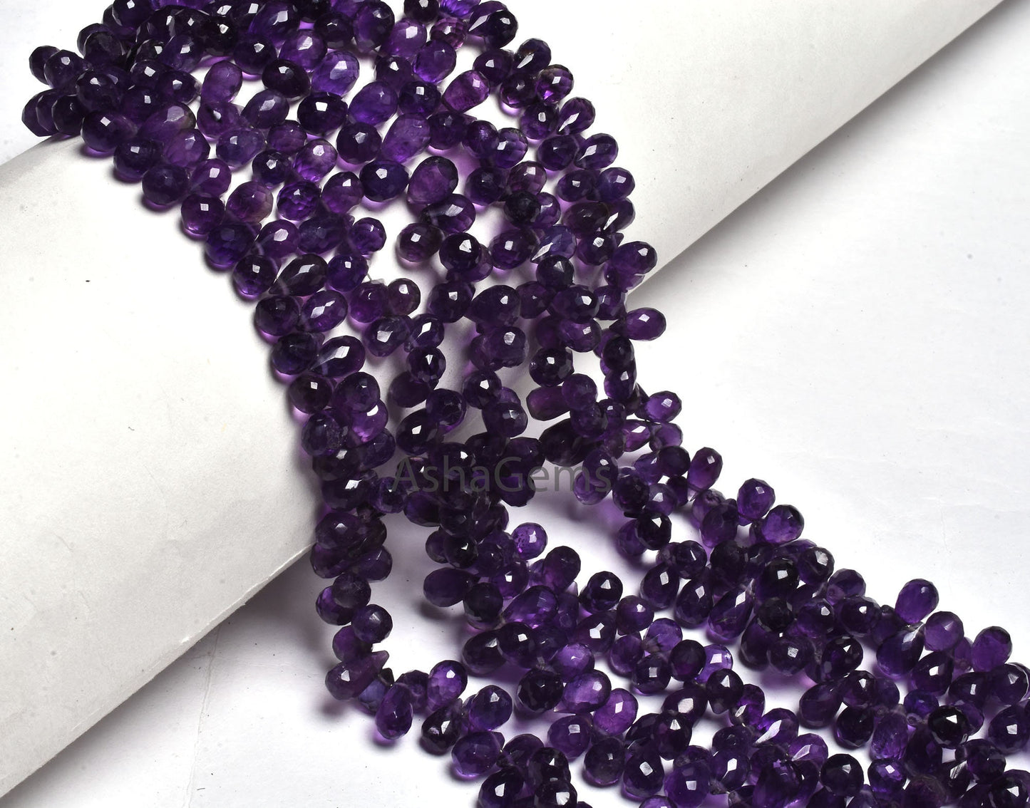 African Amethyst Faceted Drops Shape Beads,5.5-9.5 mm Natural Purple Amethyst Teardrop Beads,9" Amethyst Drop Briolette Gemstone Beads SALE