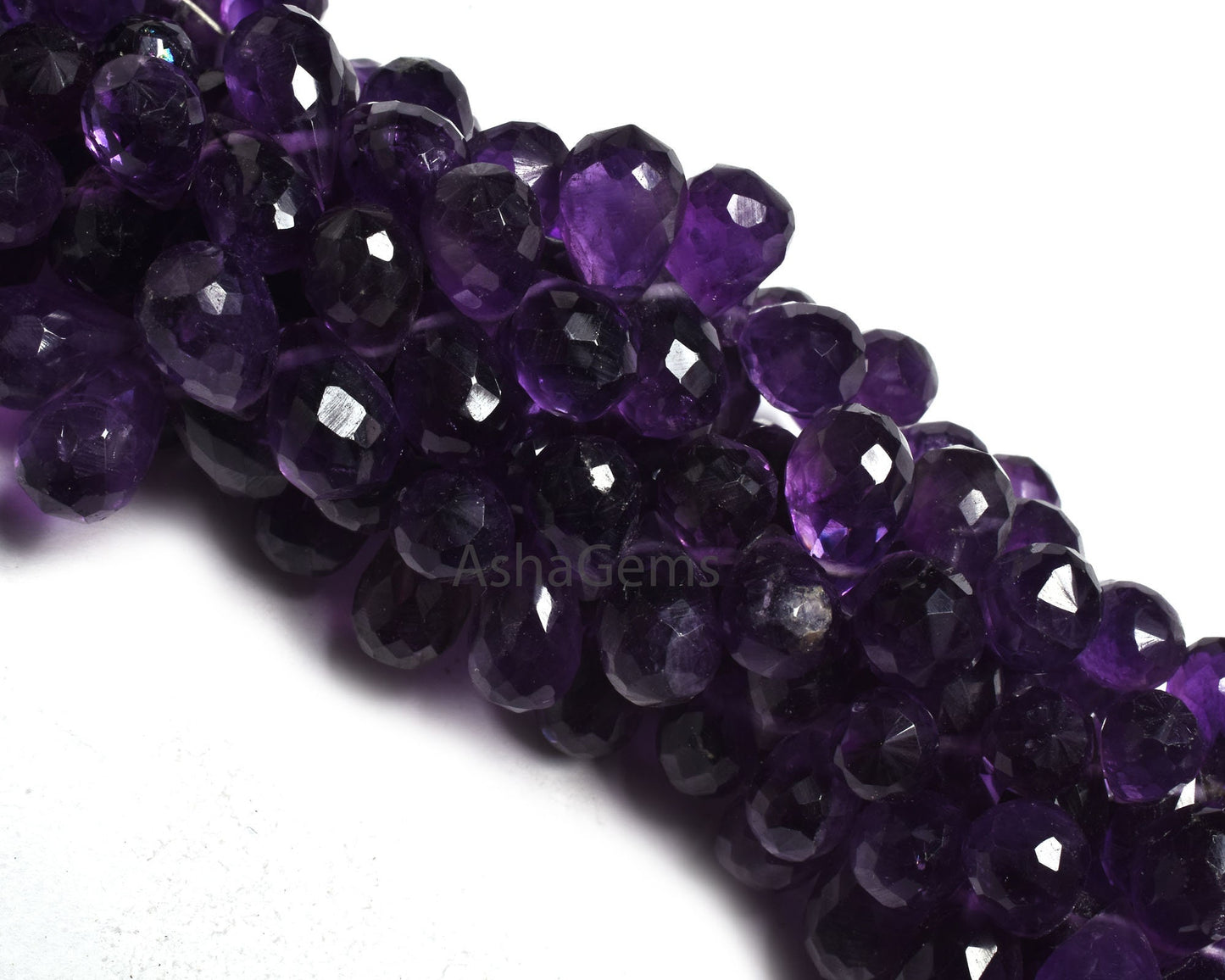 African Amethyst Faceted Drops Shape Beads,5.5-9.5 mm Natural Purple Amethyst Teardrop Beads,9" Amethyst Drop Briolette Gemstone Beads SALE