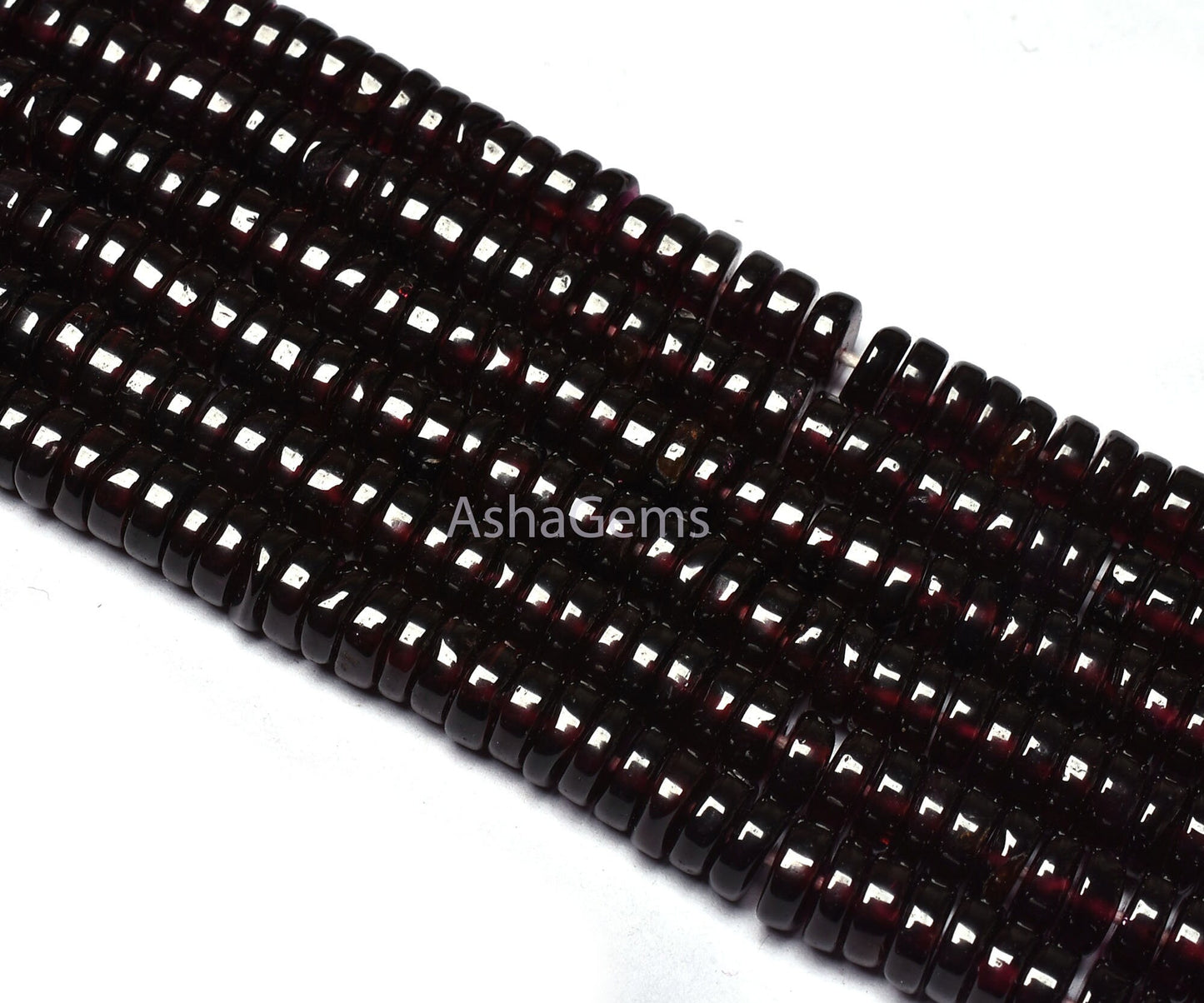 Natural Garnet Smooth Heishi Tyre Shape Gemstone Beads, Handmade Flat Beads, Red Garnet Plain Beads Garnet Beads For Jewelry Making Crafts