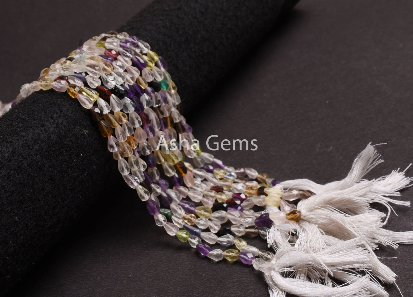 Mix Gemstone Disco Faceted Drop Shape Beads,14" Strand Multi Color Stone Teardrop Straight Drill Beads, Disco Bead Jewelry Making Handicraft