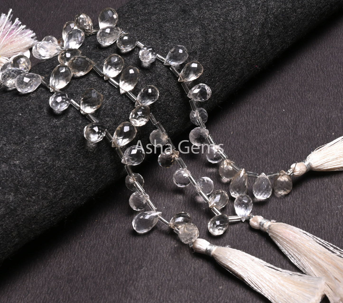 AAA Quality Crystal Quartz Faceted Drop Shape Beads,7"Natural White Crystal Side Drill Teardrop Gemstone Briolette Beads Jewelry Making SALE