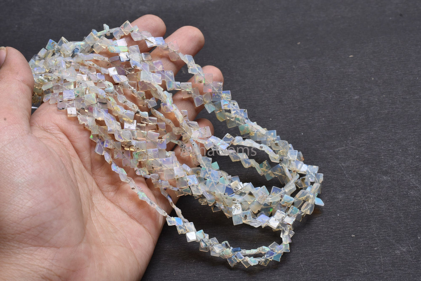 Natural Ethiopian Opal Smooth Uneven Square Shape Beads,Flashy Welo Fire White Ethiopian Opal Fancy Kite Gemstone Handmade Bead Jewelry SALE