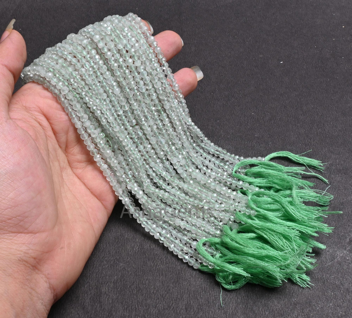 Beautiful Green Amethyst faceted machine cut Rondelle Gemstone Loose Beads,12.5" Fine Natural Green Amethyst Micro Cut Beads Jewelry Crafts