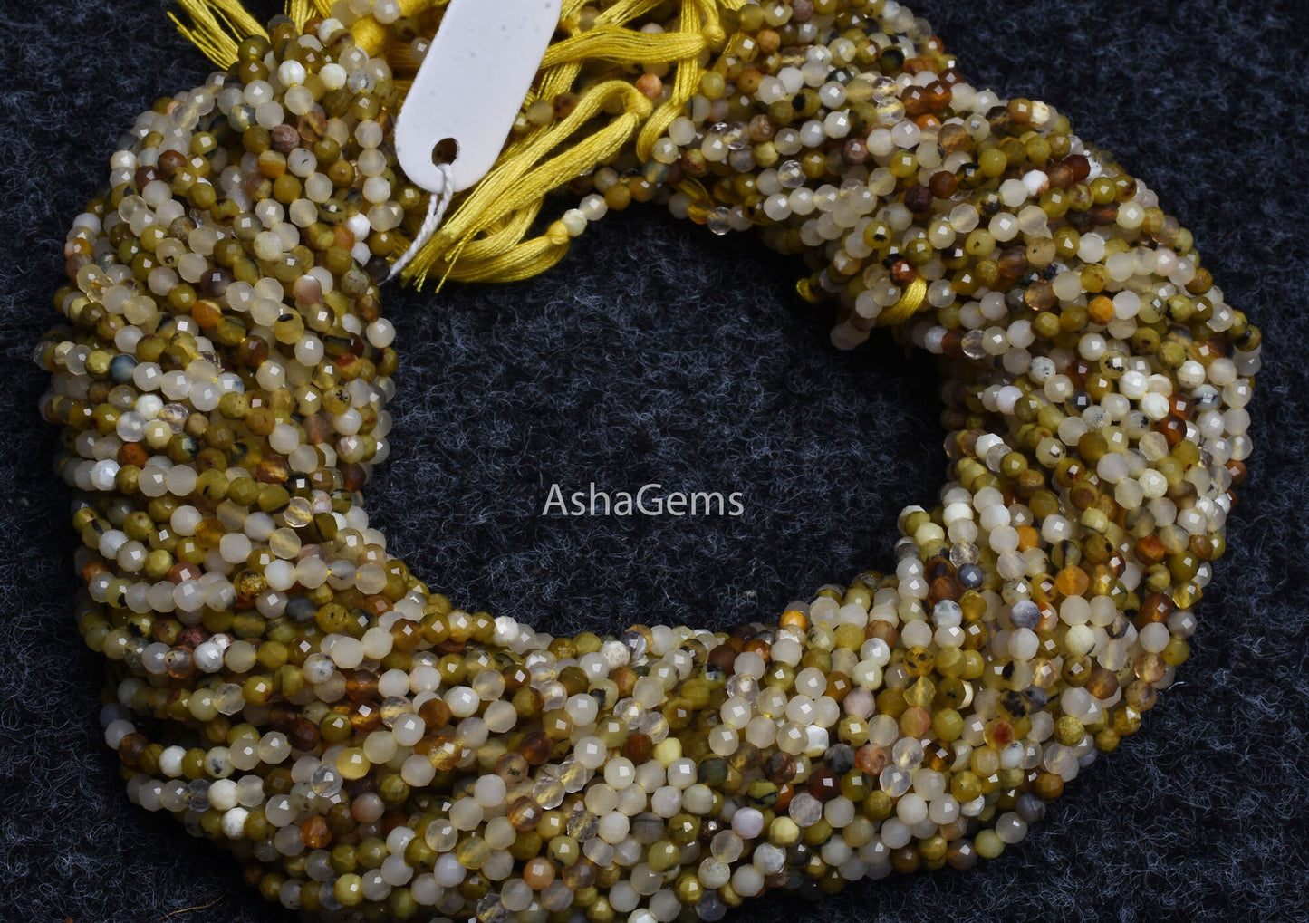 Beautiful Multi Yellow Green Opal Faceted Rondelle Gemstone Beads,3 mm Opal Micro Faceted Beads, Multi Opal Machine Cut Beads Jewelry Crafts