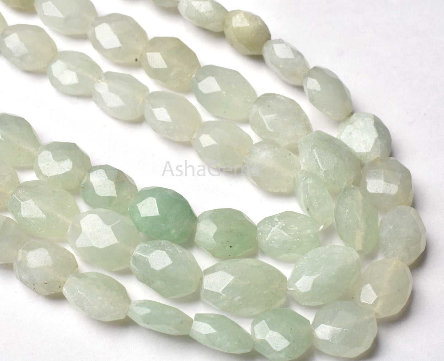Natural Green Aventurine Faceted Oval Shape Beads,13" Strand Shaded Aventurine Hand Cut Oval Gemstone Beads, angoori Margaj Beads Handmade