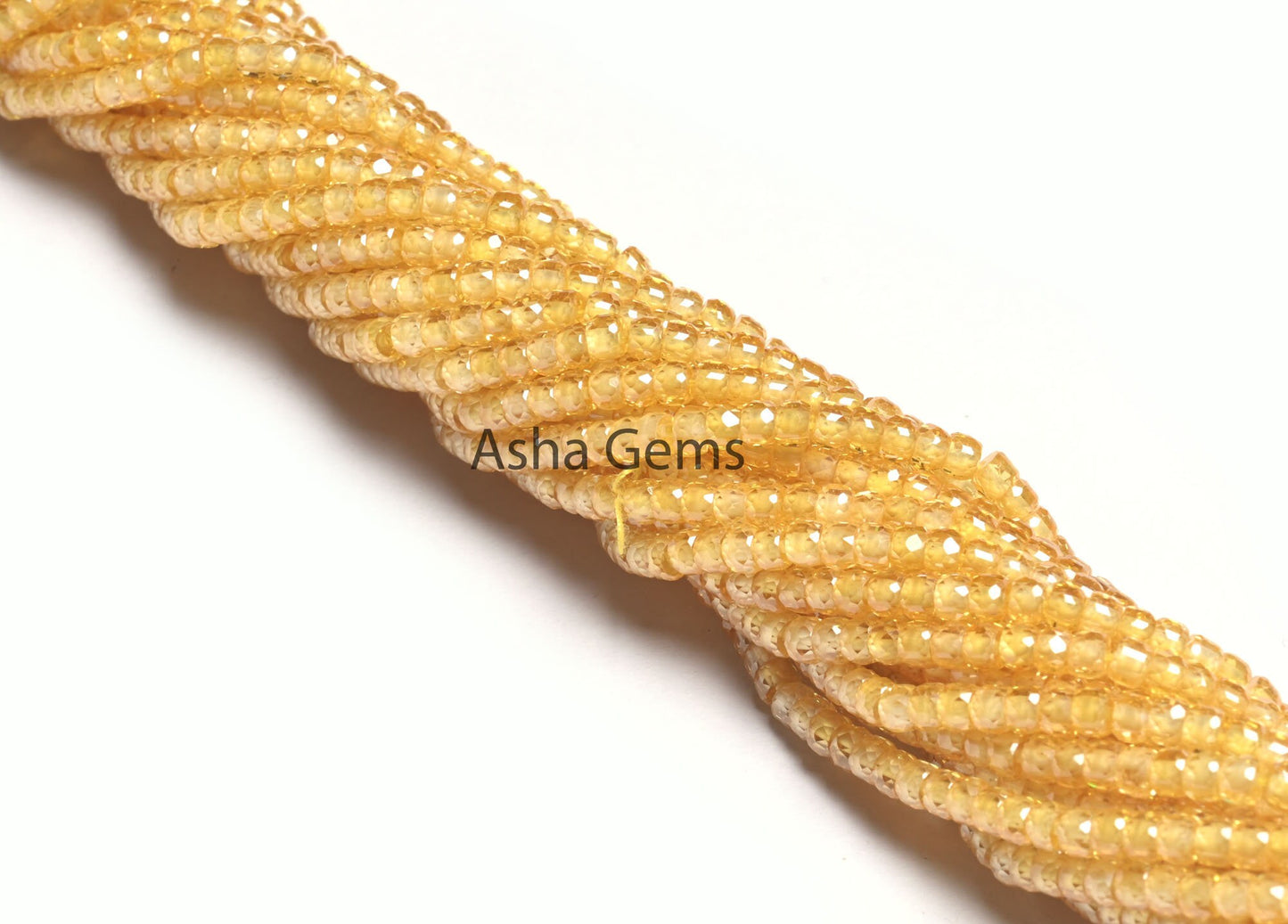 15" Strand Beautiful Yellow Zircon Micro Cut Beads,3 mm AAA pastel Yellow Cubic Zirconia Rondelle Faceted Gemstone Zircon Bead Jewelry Craft