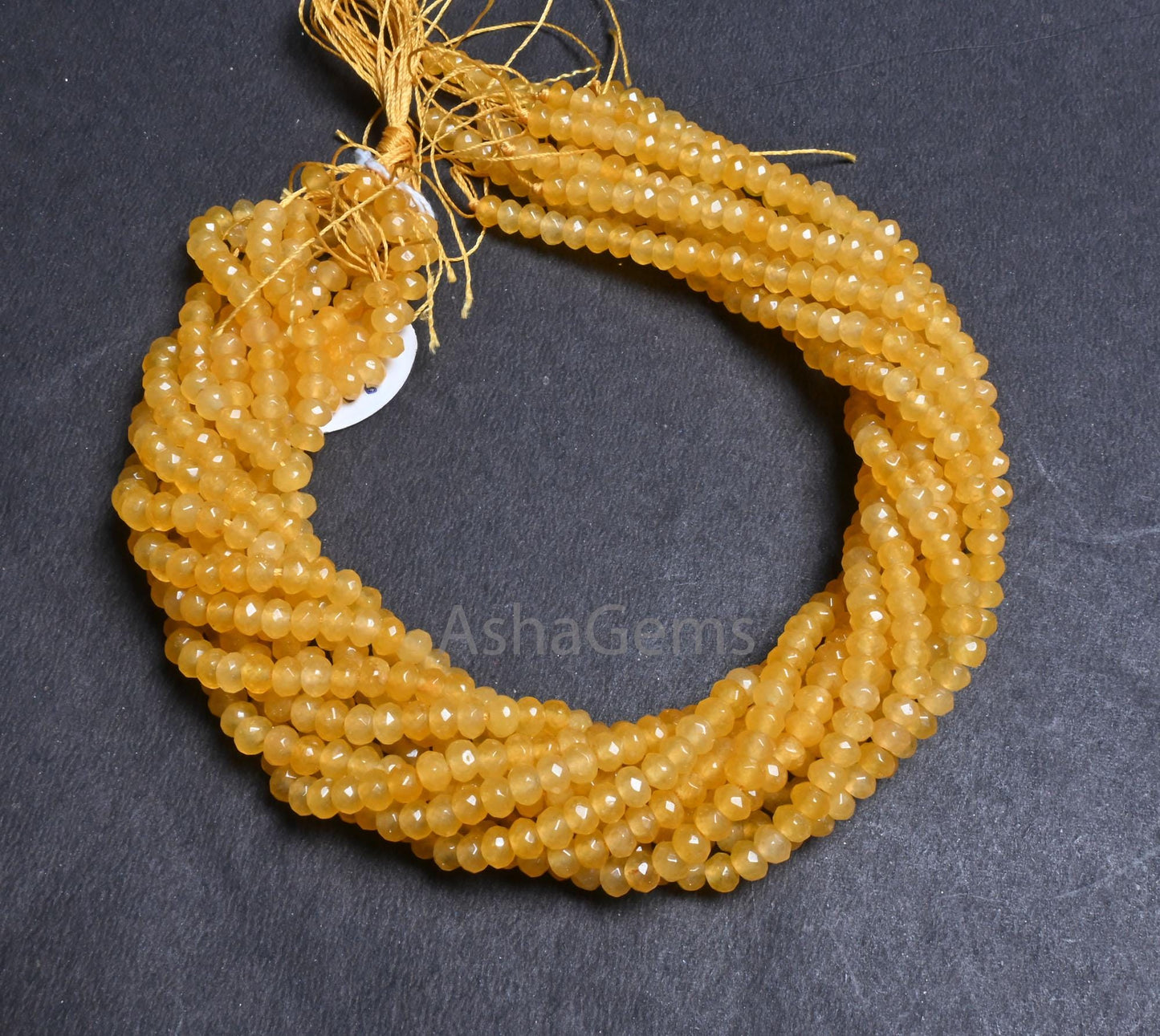 6 mm Fine Yellow Jade Quartz faceted Rondelle Shape Beads, Beautiful Pastel Yellow Jade machine cut Gemstone Beads Jewelry Making Craft SALE