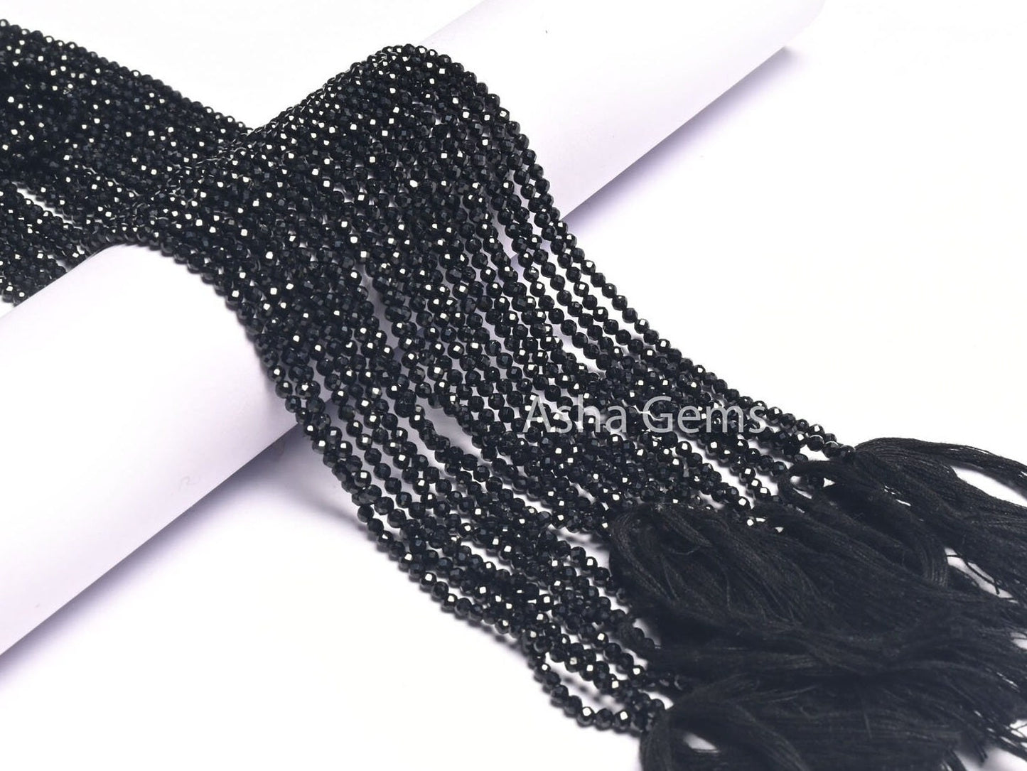 Natural Black Spinel Faceted Roundelle Beads,2, 2.4mm Spinel Micro Cut Beads, AAA Black spinal Gemstone Beads Jewelry Makings Craft Necklace