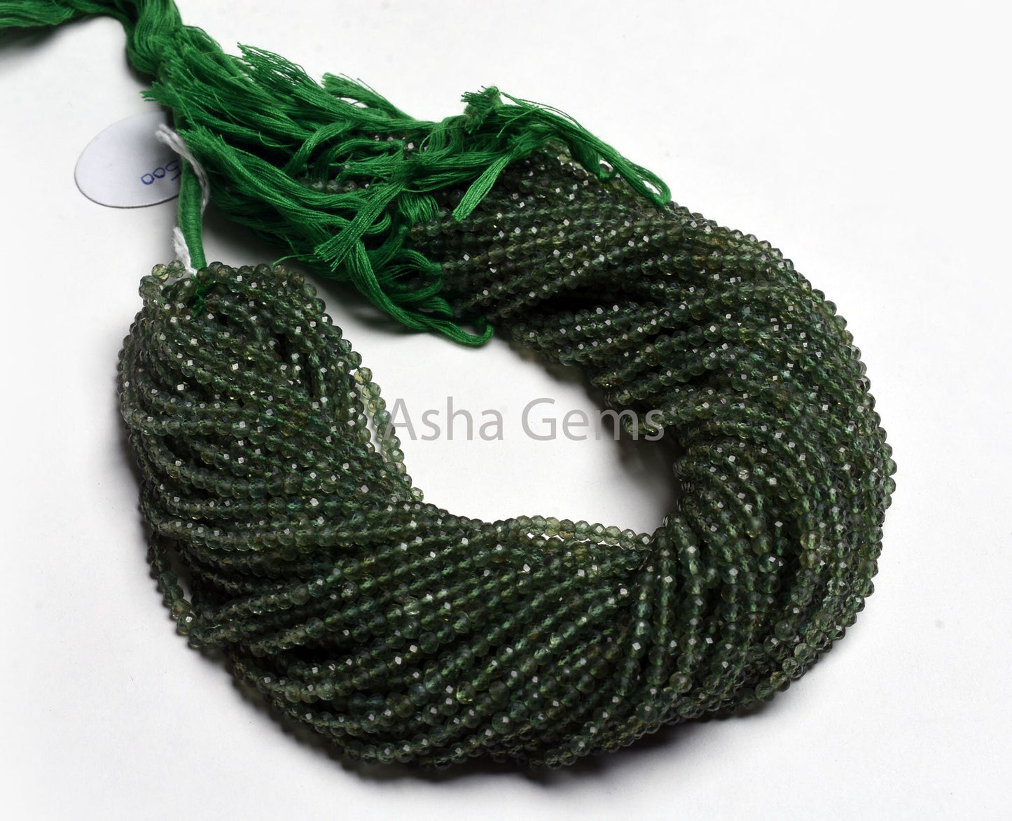 AAA Green Apatite Faceted Rondelle Beads,3.60 mm Natural Apatite Micro Cut Gemstone Beads,13" Strand Green Apatite Machine Cut Beads Jewelry