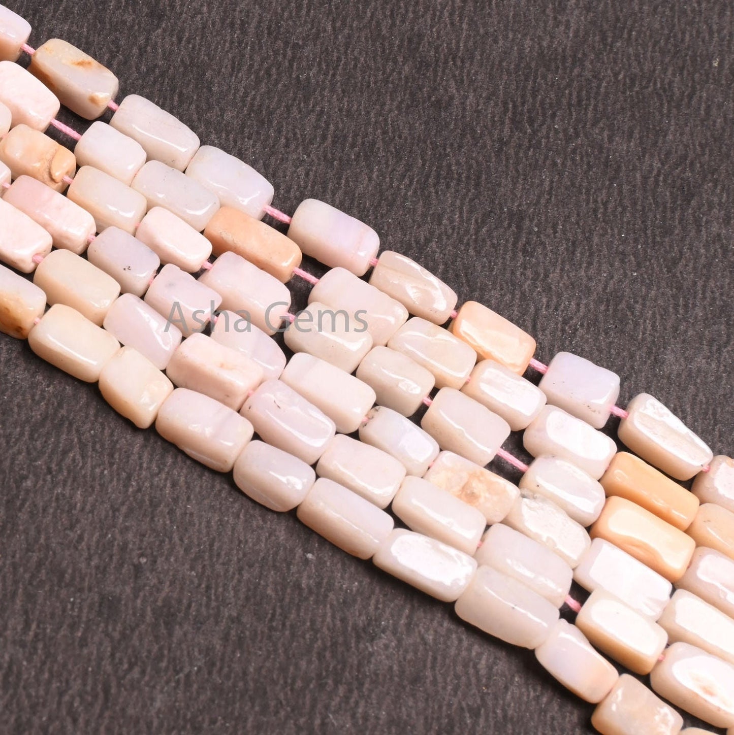 Pink Opal Smooth Rectangle Shape Gemstone Beads,4.5-9.5 mm Shaded Pink Opal Smooth Handmade Rectangle Straight Drill Bead Jewelry Craft SALE