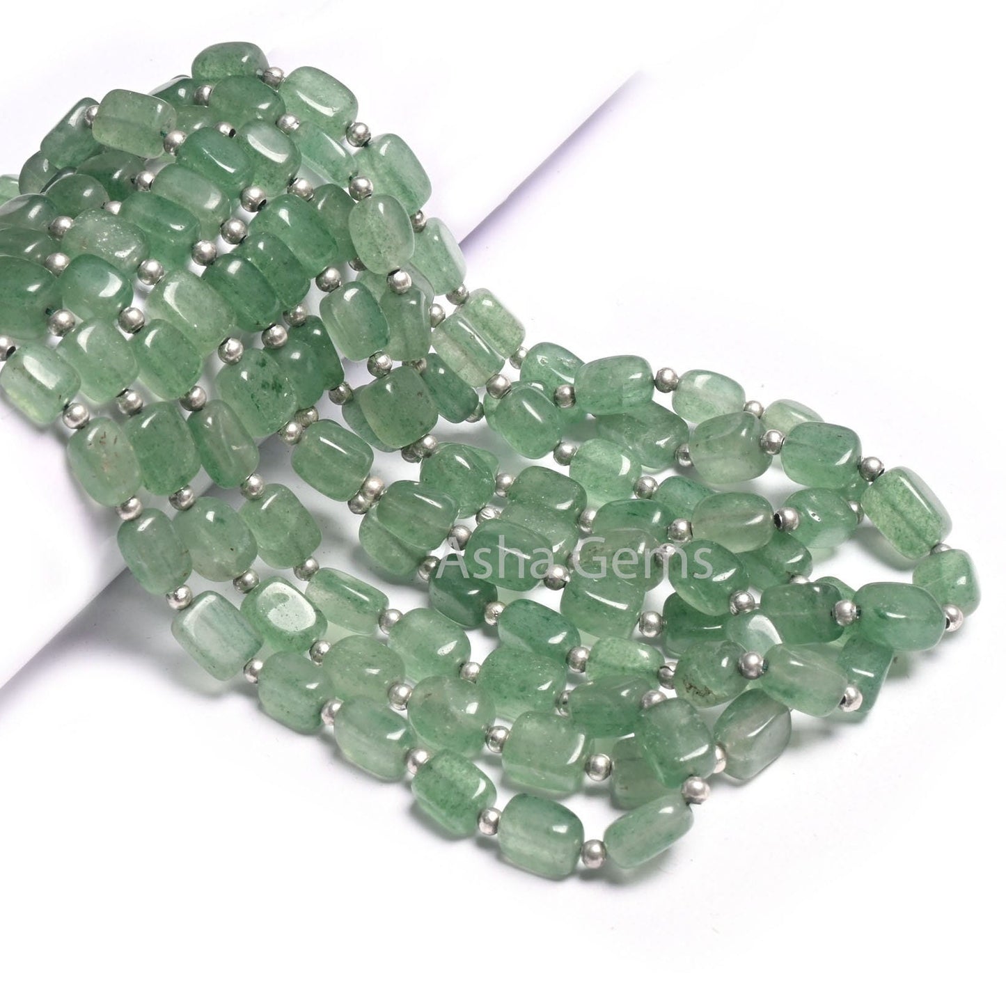 Fine Green Strawberry Quartz Smooth Rectangle Shape Beads,Natural Strawberry Fancy Puff Rectangle Handmade Gemstone Straight Drill Bead SALE