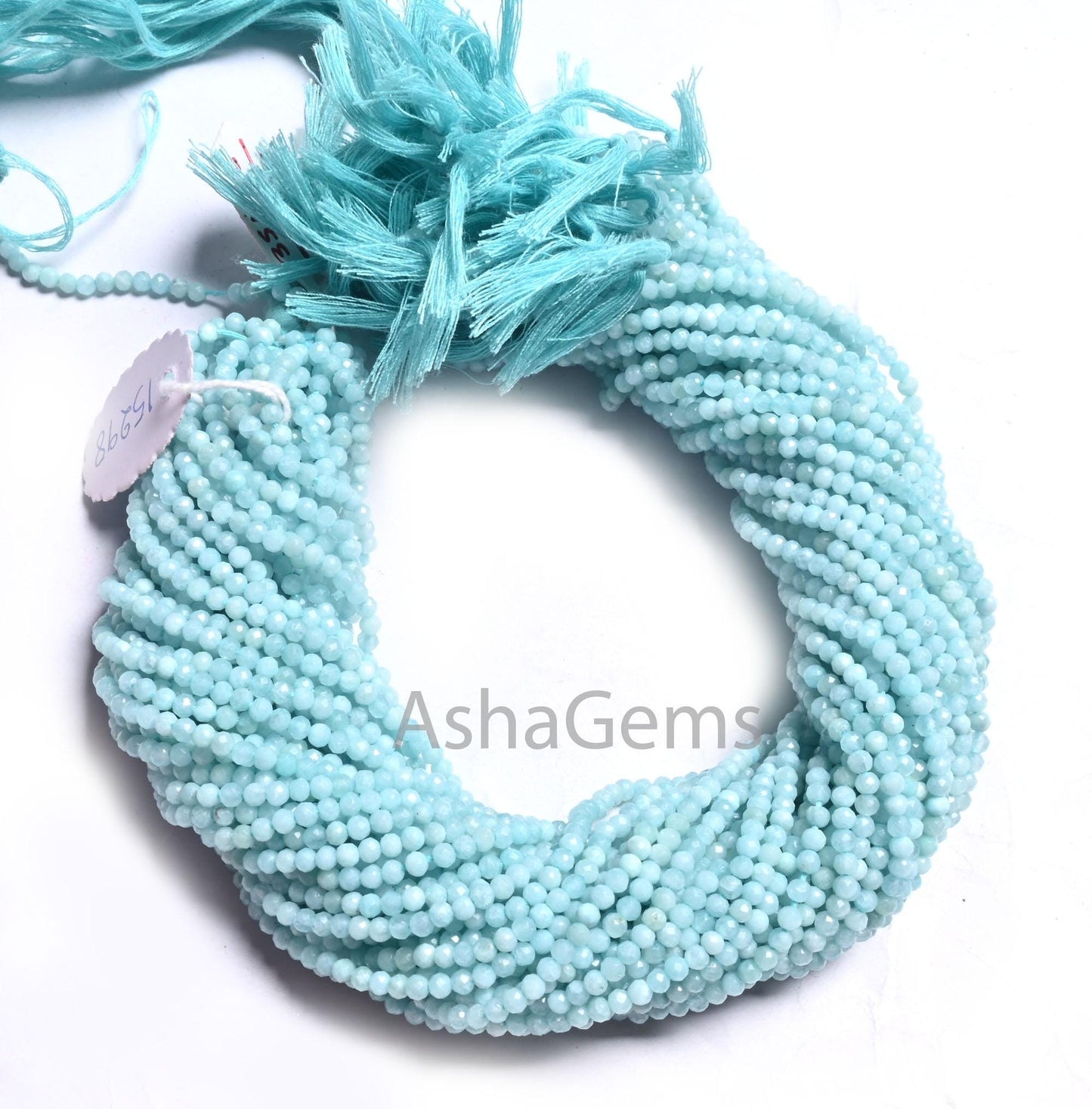 3 mm Beautiful Blue Larimar Micro Faceted Roundelle Beads, Natural Larimar Machine Cut Gemstone Larimar Beads Jewelry Makings Necklace SALE