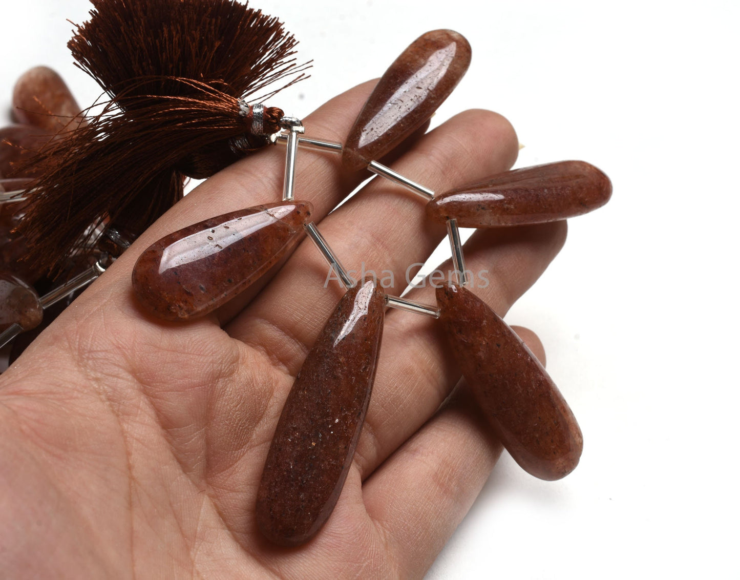 Natural Coffee Quartz Fancy Pears Beads, Red Coffee Quartz Plain Handmade Fancy Long Teardrop Gemstone Bead Quartz Beads Jewelry Making SALE