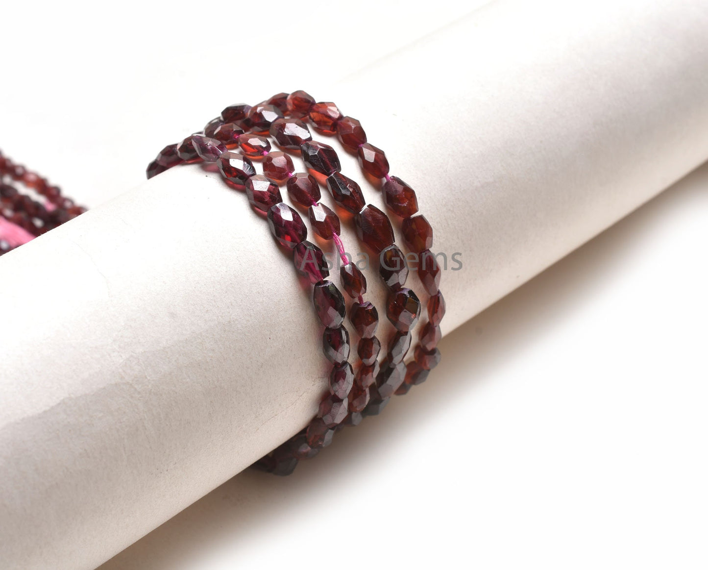 14 Inch Strand Natural Garnet Faceted Hand Cut Oval Shape Beads, Fine Garnet Indian Cut Oval Briolette Gemstone Beads, Garnet Beads Jewelry