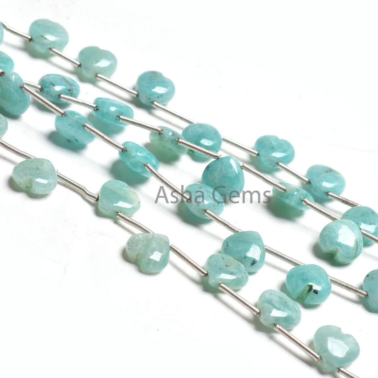 8 mm Blue Amazonite Carving Heart Shape Beads, Natural Amazonite Fancy Carved Heart Side Drill Gemstone Beads, Fine Amazonite Beads Jewelry