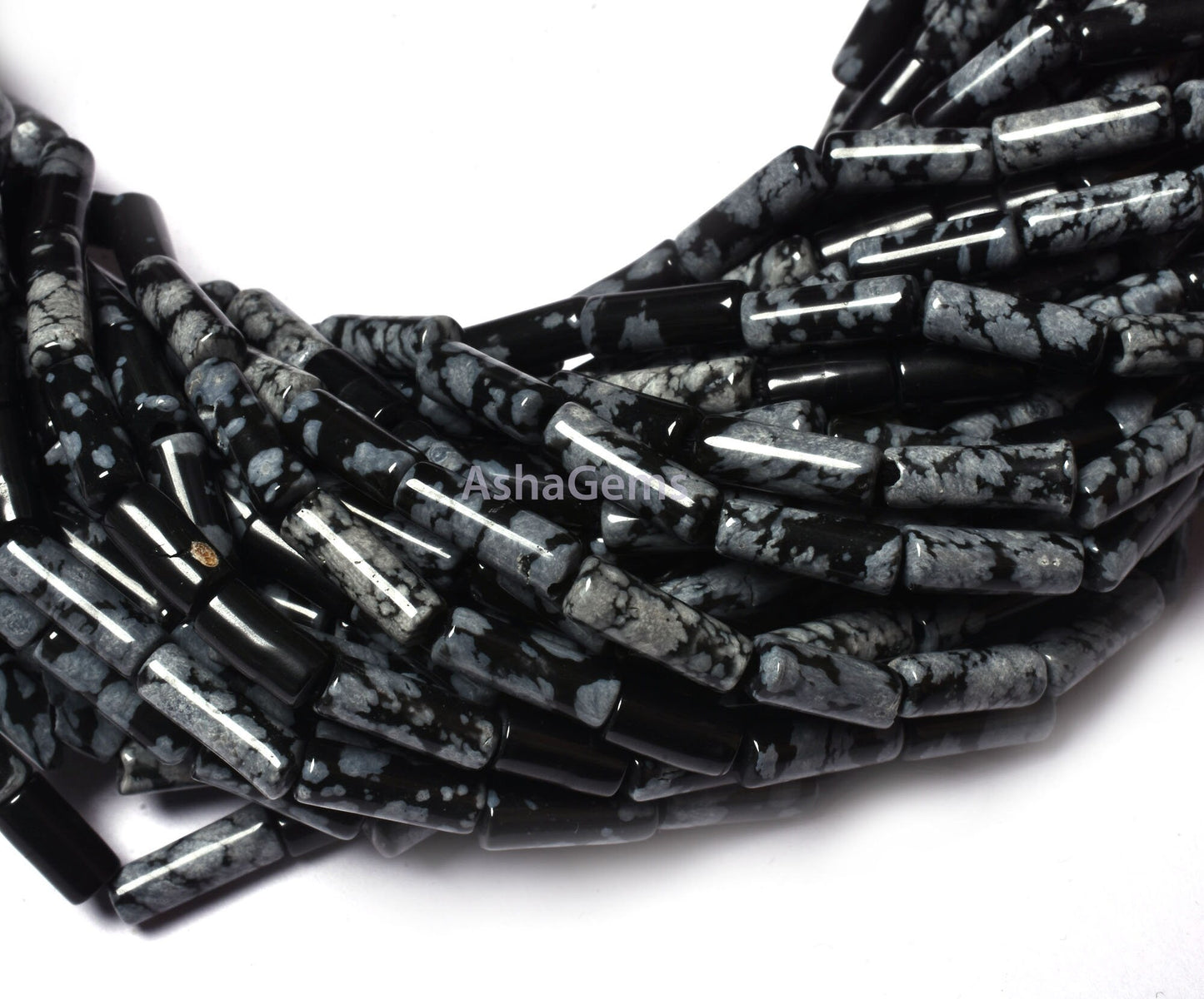 Natural Black Obsidian Smooth Fancy Tube Gemstone Beads, Black Obsidian Pipe Shape Beads, Briolette Obsidian Straight Drill For Craft Sale