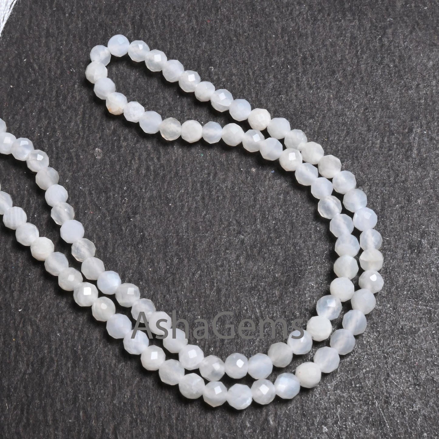 3.1 mm AAA Quality White Moonstone Faceted Rondelle Micro cut Beads,12.5" Natural Moonstone Machine Cut Gemstone Bead Necklace Jewelry Craft